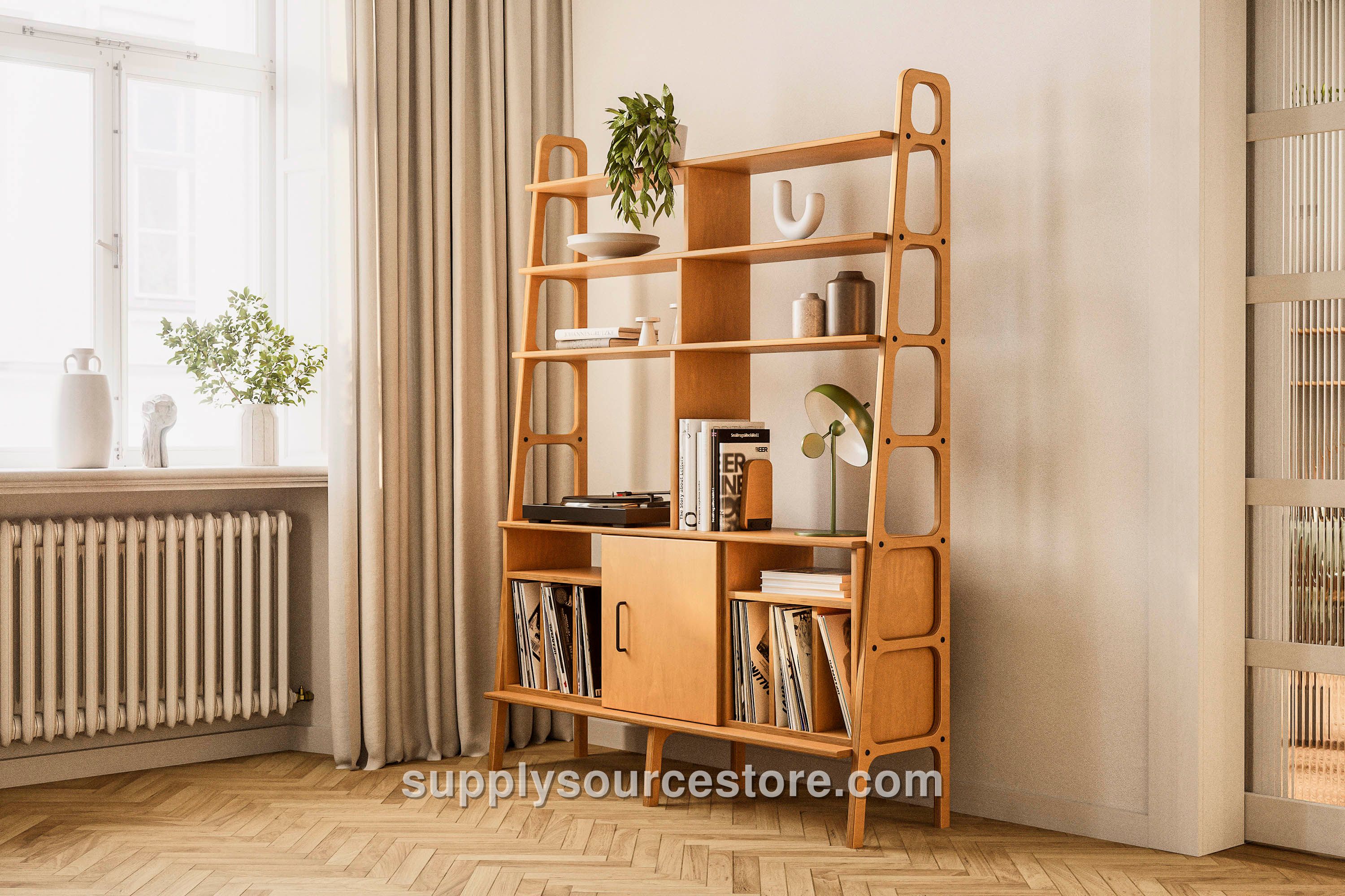 Maxi Bookcase · 143 cm (56.3 in) · Vinyl + Cabinet + Vinyl
