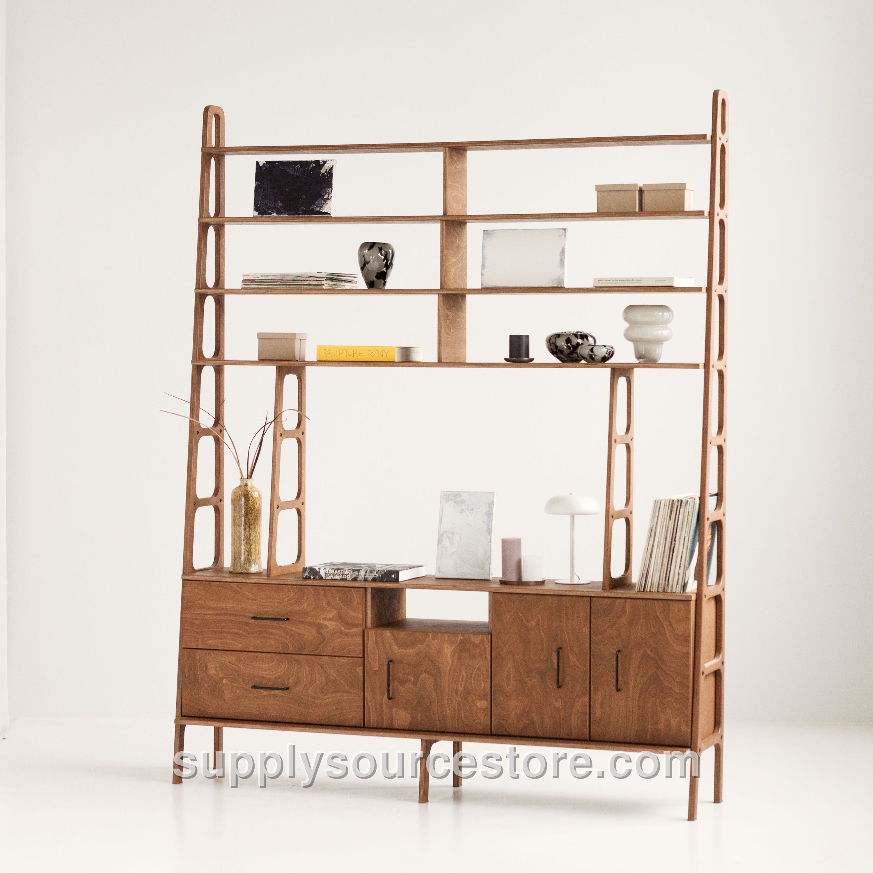 Tower Wall Unit · 189 cm (74.4 in) · Drawers + Open + Cabinet