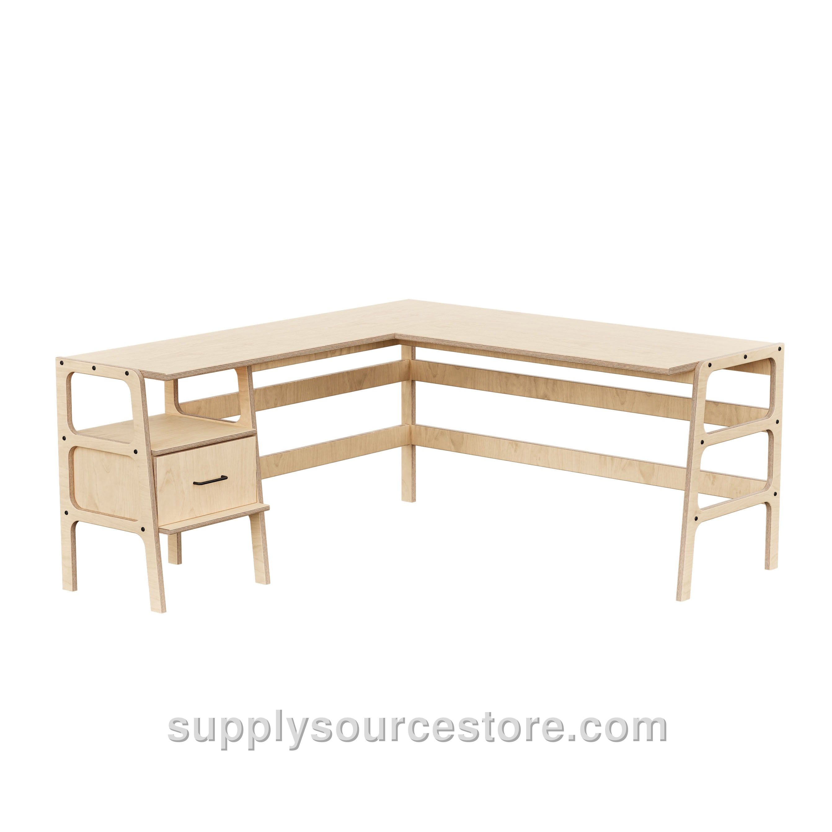 Mid-Century L-Shape Desk · 1 Drawer · 49/65