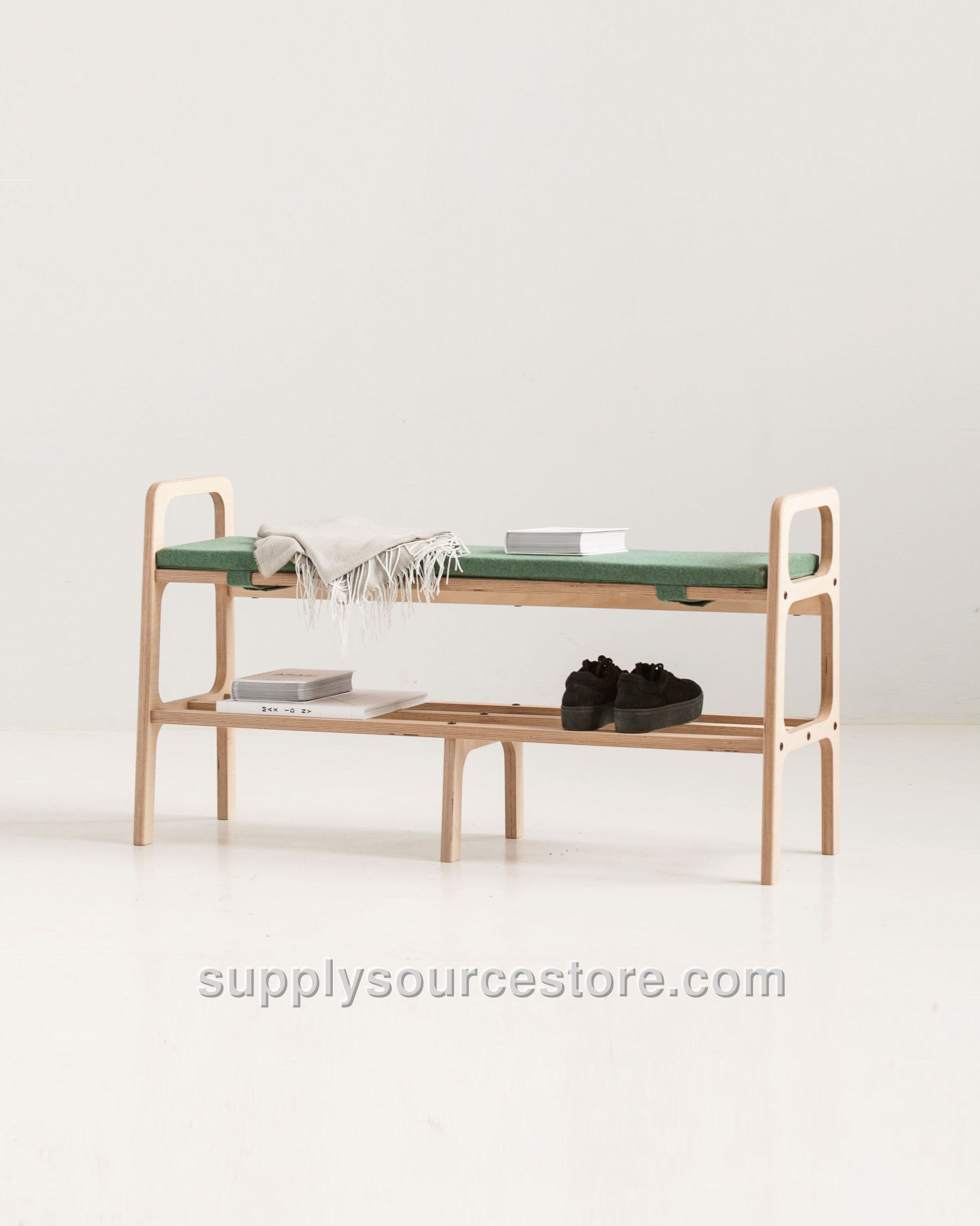 Long Entryway Bench with Cushion · 120–150 cm (47.2-59.1 in)