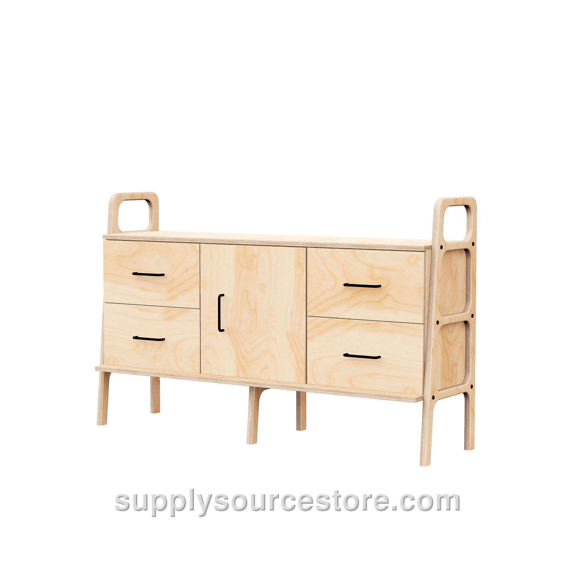 Mid-Century Credenza · Two Drawers & Cabinet · 143 cm (56.3 in)