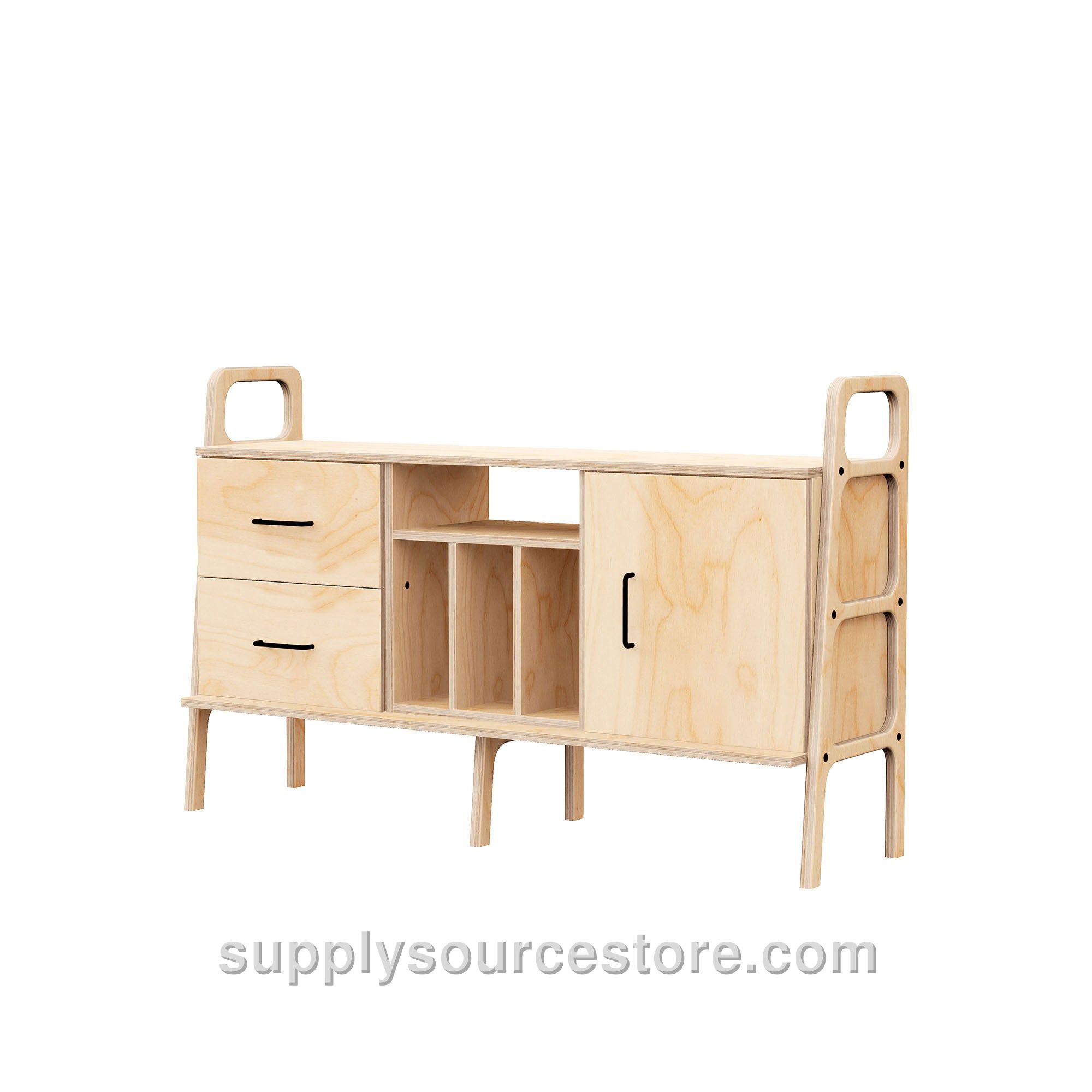 Mid-Century Credenza · Vinyl, Drawer & Cabinet · 143 cm (56.3 in)