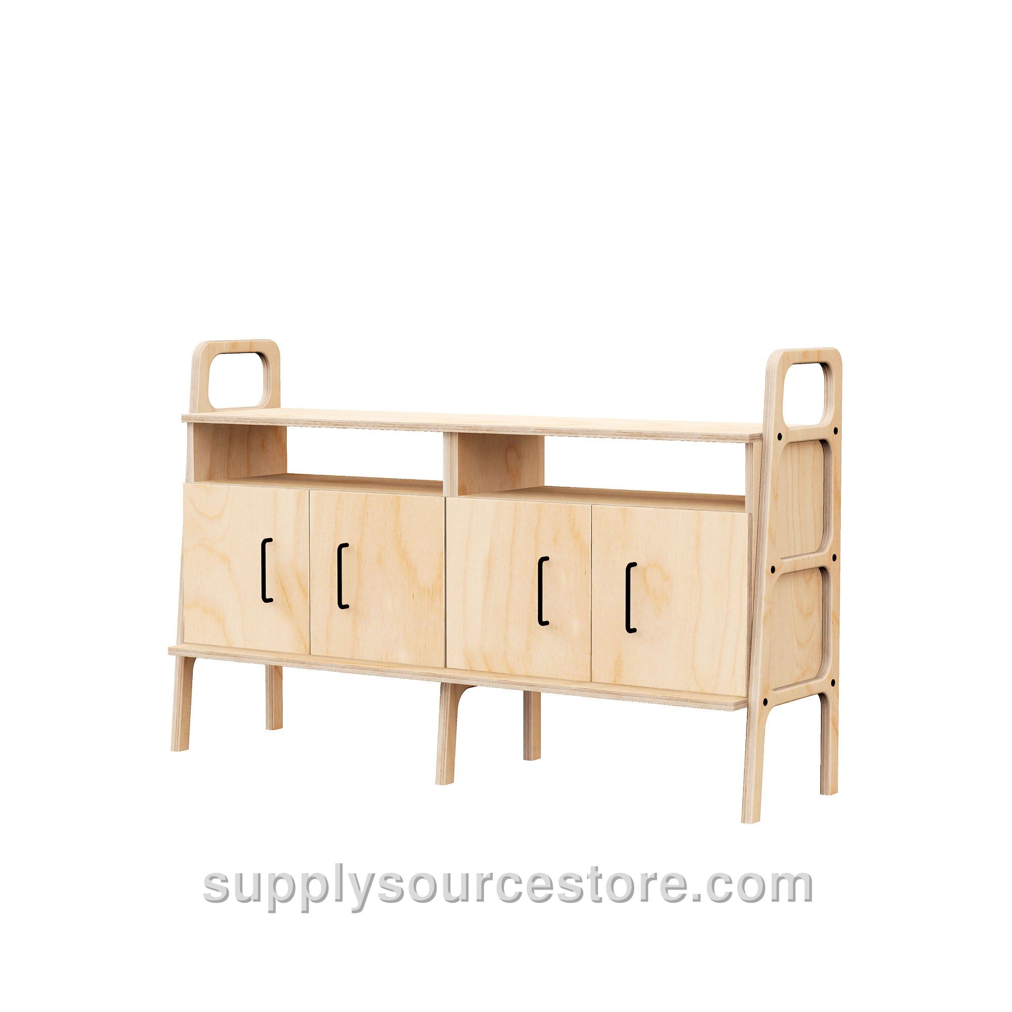 Mid-Century Credenza · Two Open Cabinets · 143 cm (56.3 in)