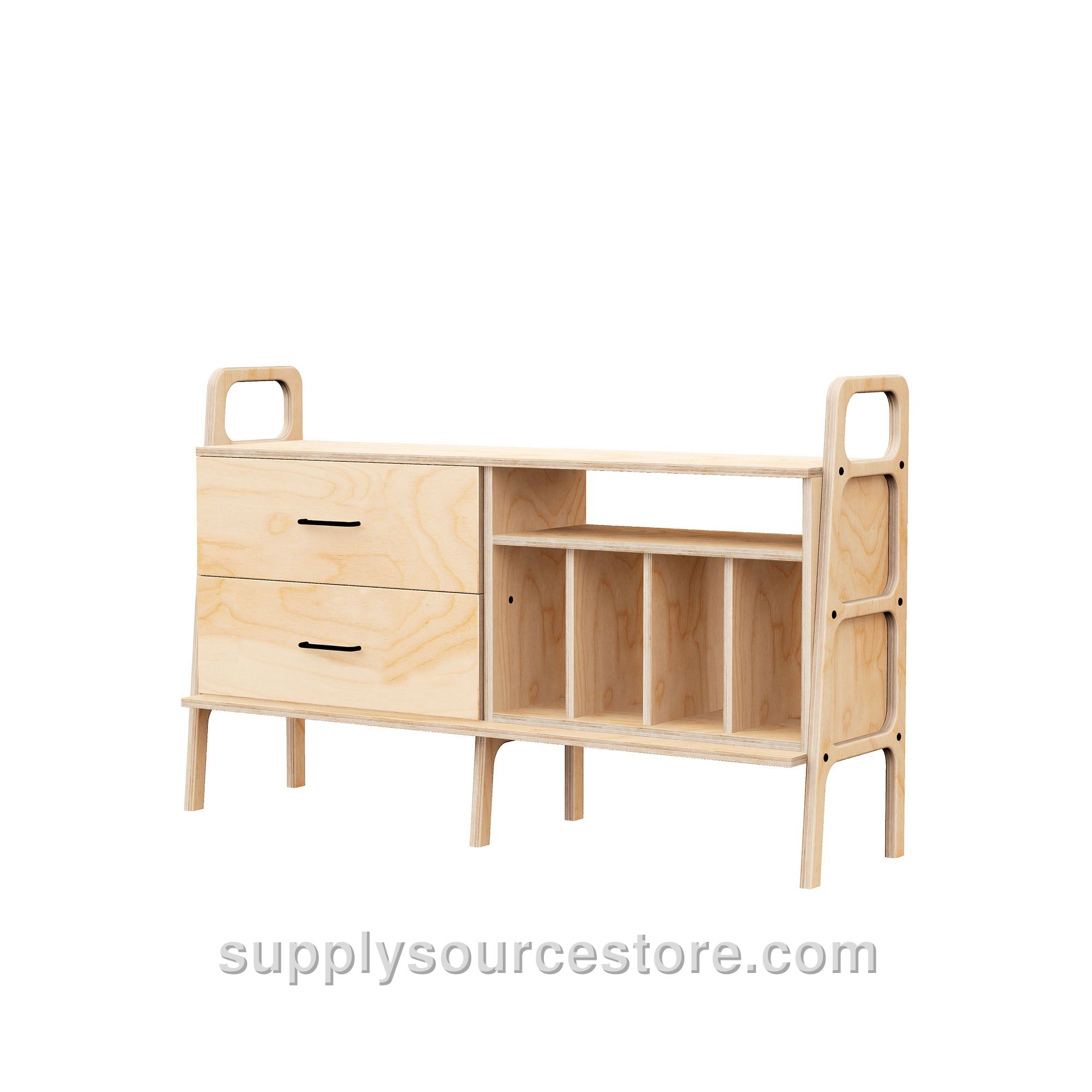 Vinyl & Drawer Credenza · 143 cm (56.3 in)