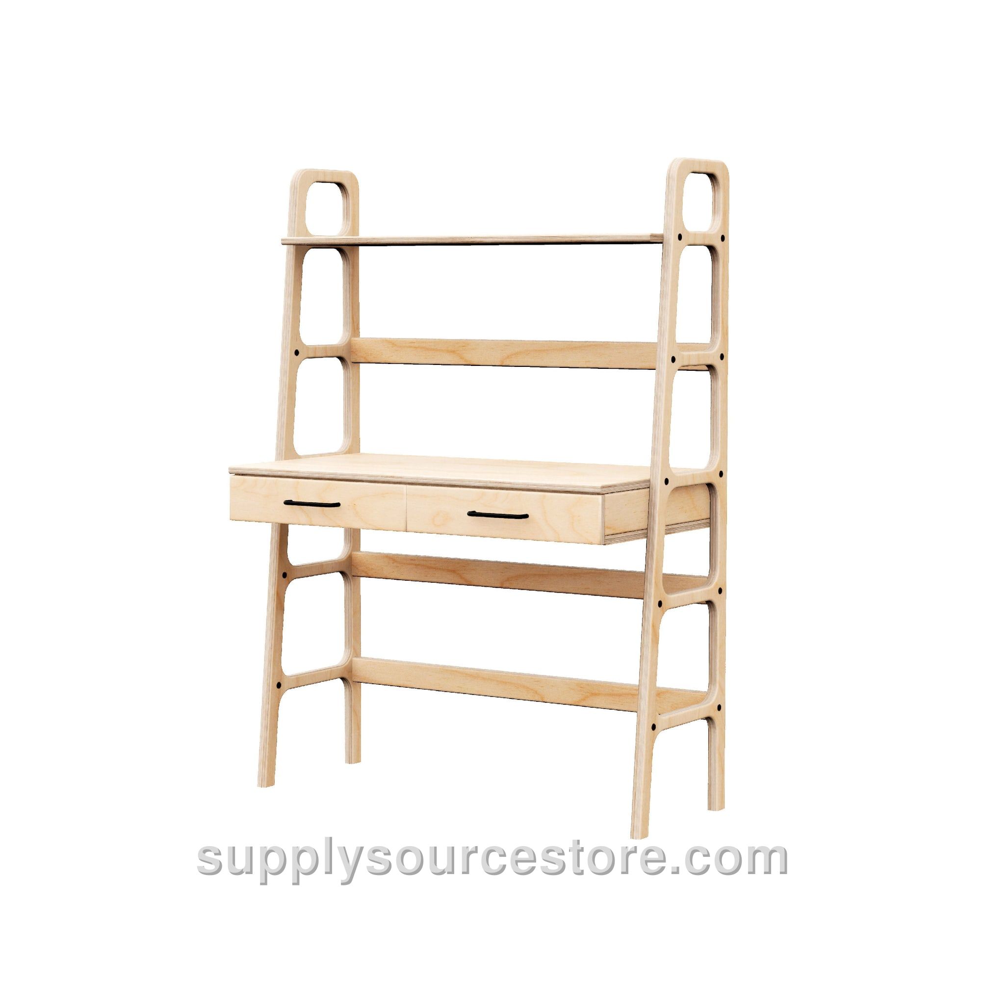 Mid-Century Desk with Shelf & Drawers · Midi · 140 cm (55.1 in)