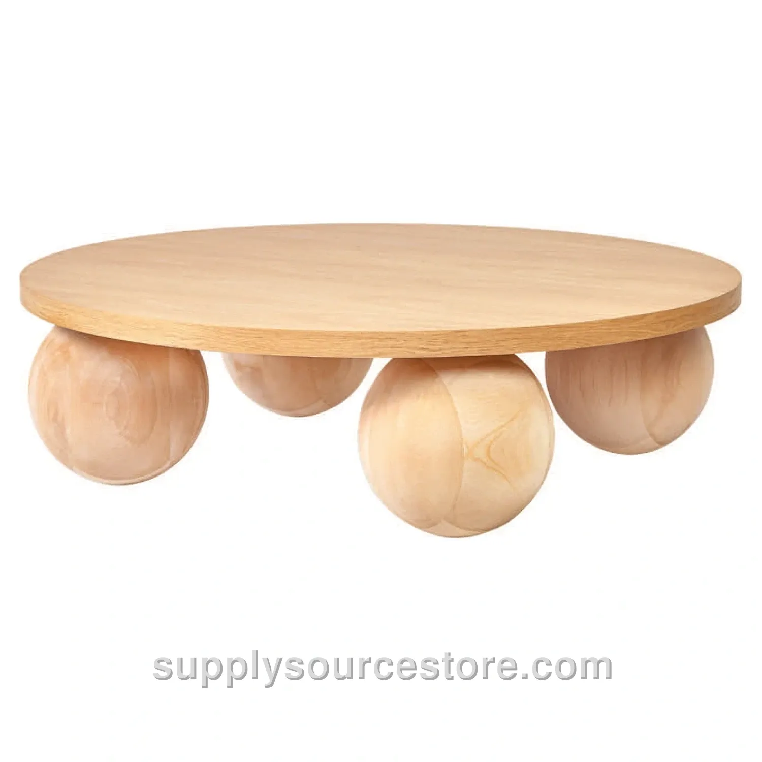 Ball Coffee Table Round Oak