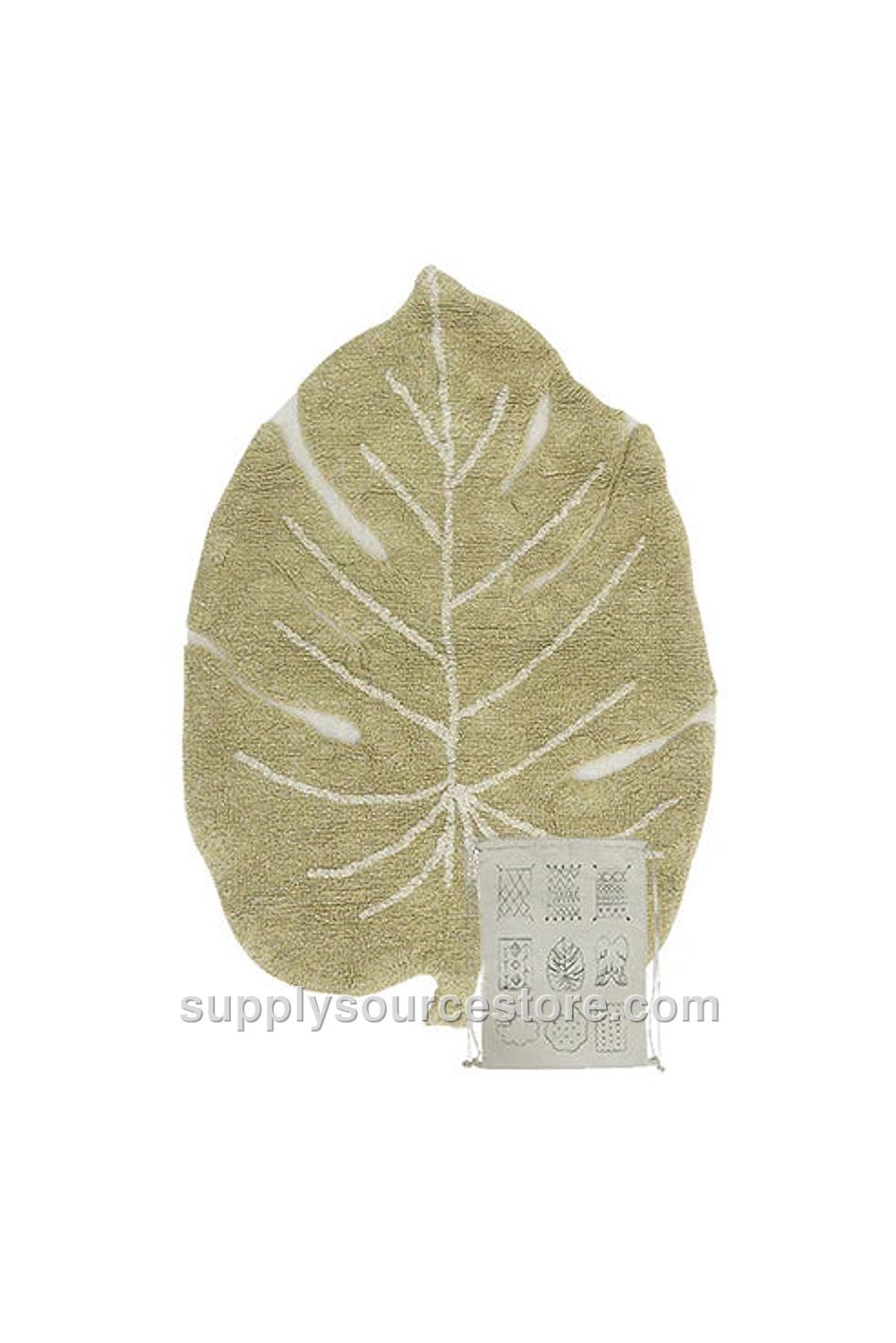 Washable Rug Mini Monstera Olive