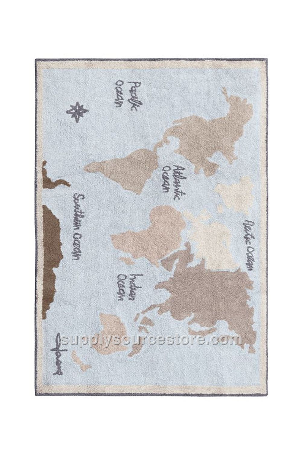 Washable Rug Vintage Map
