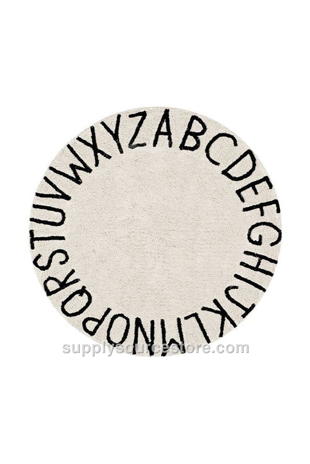Washable Round Rug ABC