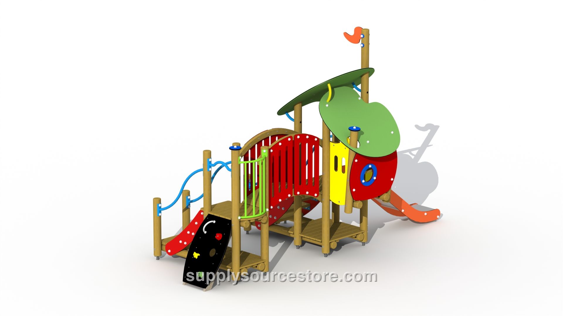 The Wolf And The Seven Little Goats (Stainless Steel Slide And Arched Bridge)