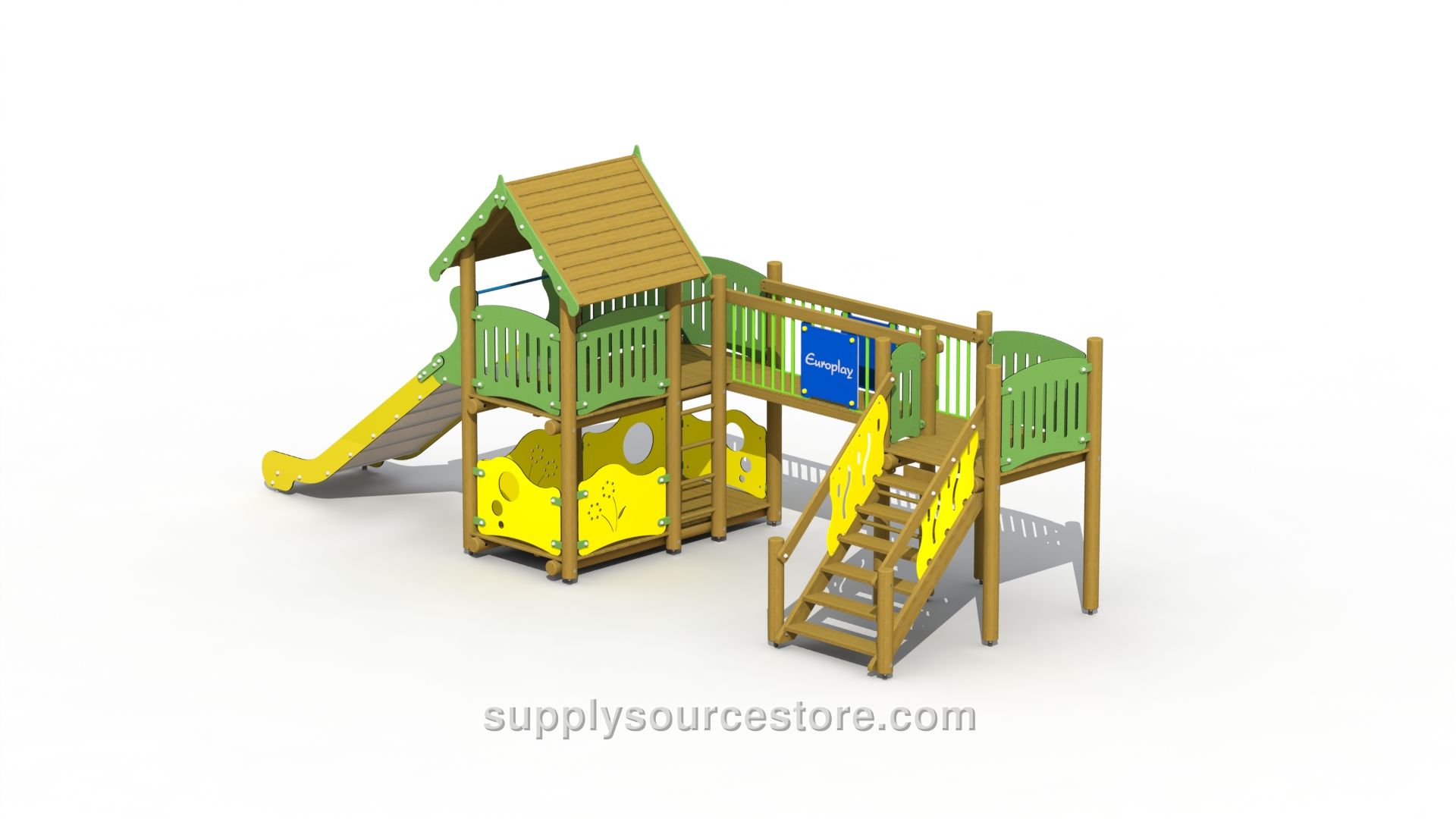 Fortress (stainless Steel Slide, Fixed Bridge) Play Tower