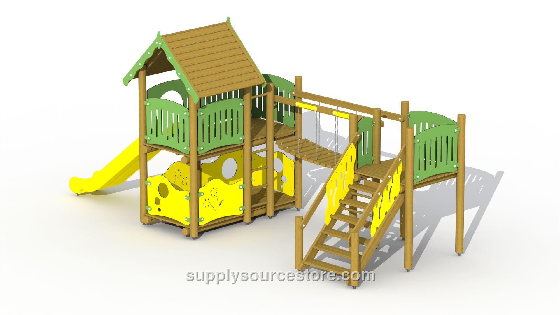 Fortress (plastic Slide, Wobbly Bridge) Play Tower