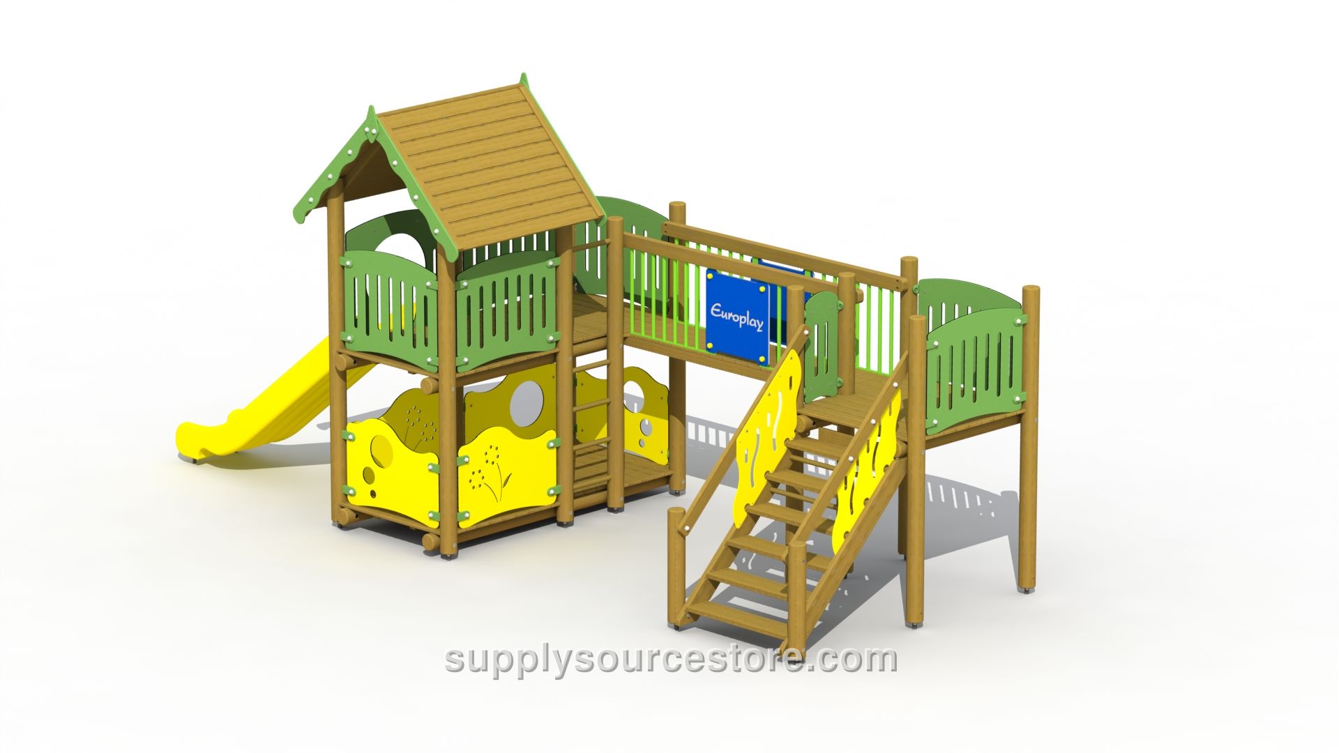 Fortress (plastic Slide, Fixed Bridge) Play Tower