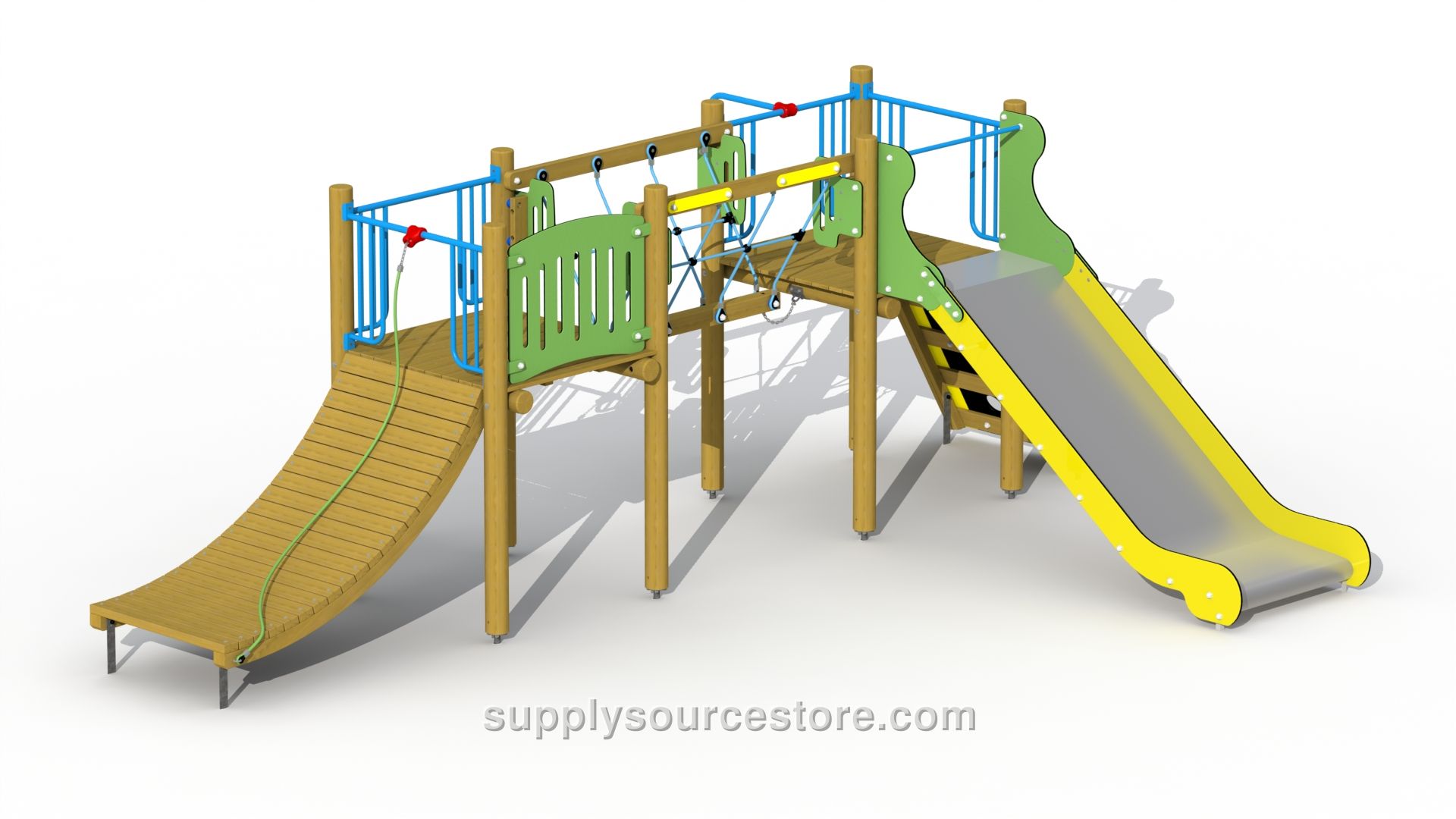 Indian Village (stainless Steel Slide, Net Bridge) Play Tower