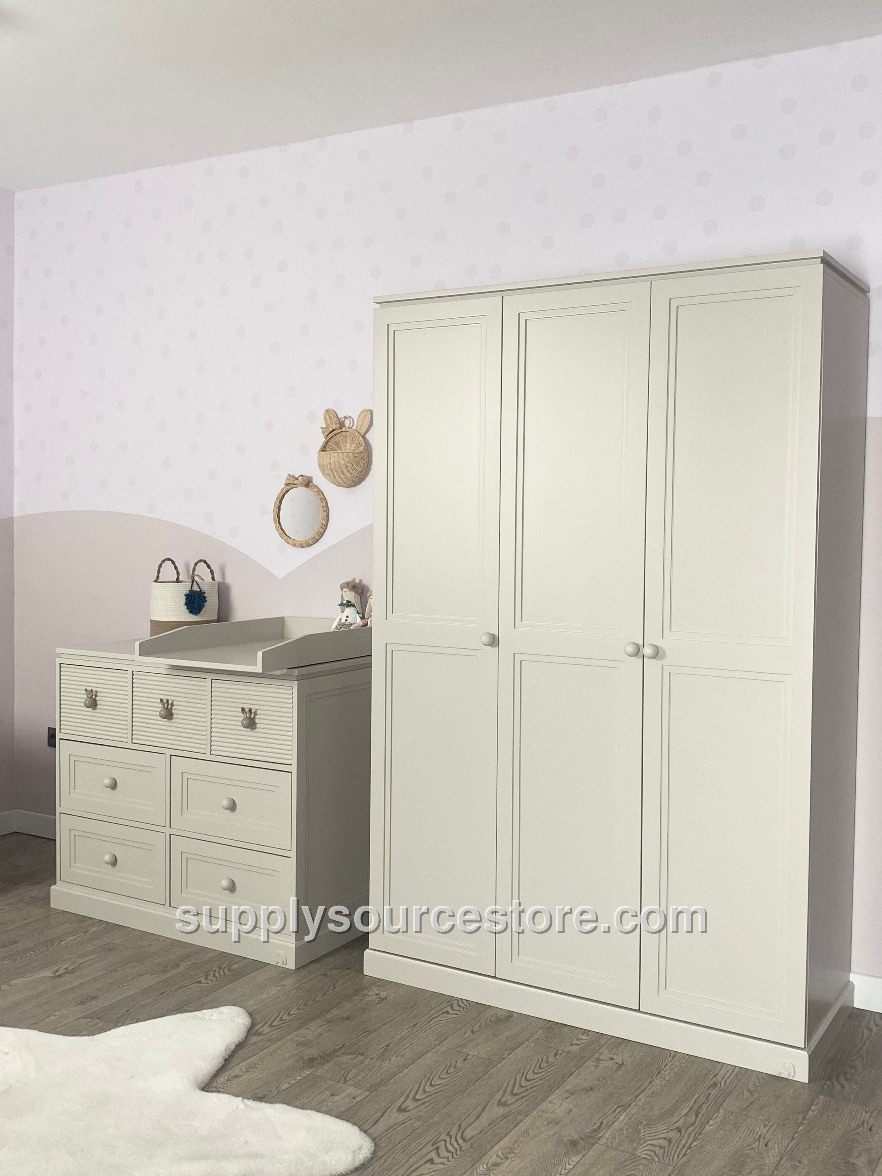 Luna Series 3-Door Wardrobe