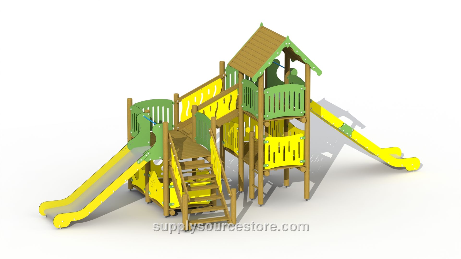 Pirates Den (low And High Stainless Steel Slide) Play Tower