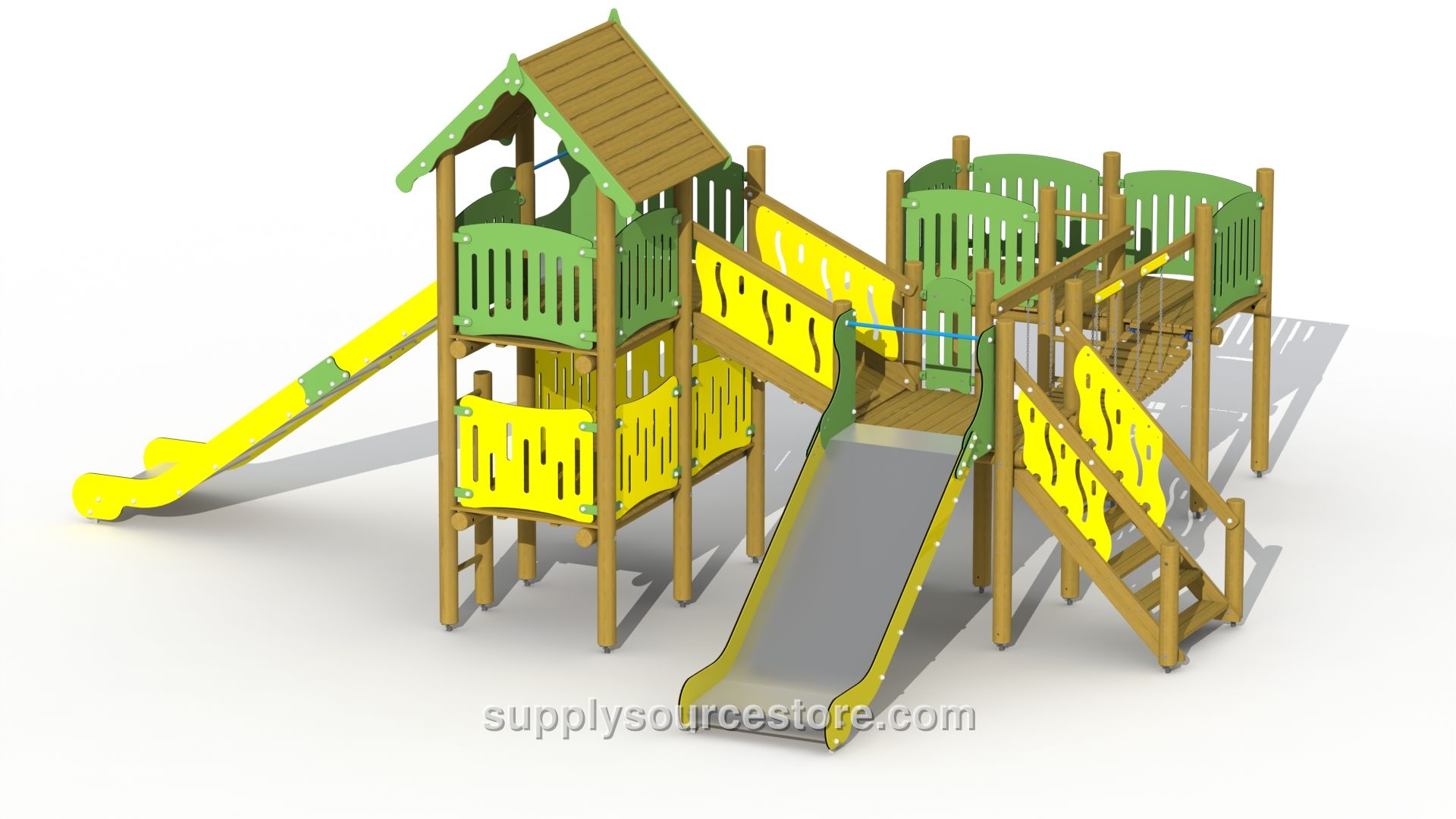 Robin Hood's Hideout (low And High Stainless Steel Slide) Play Tower