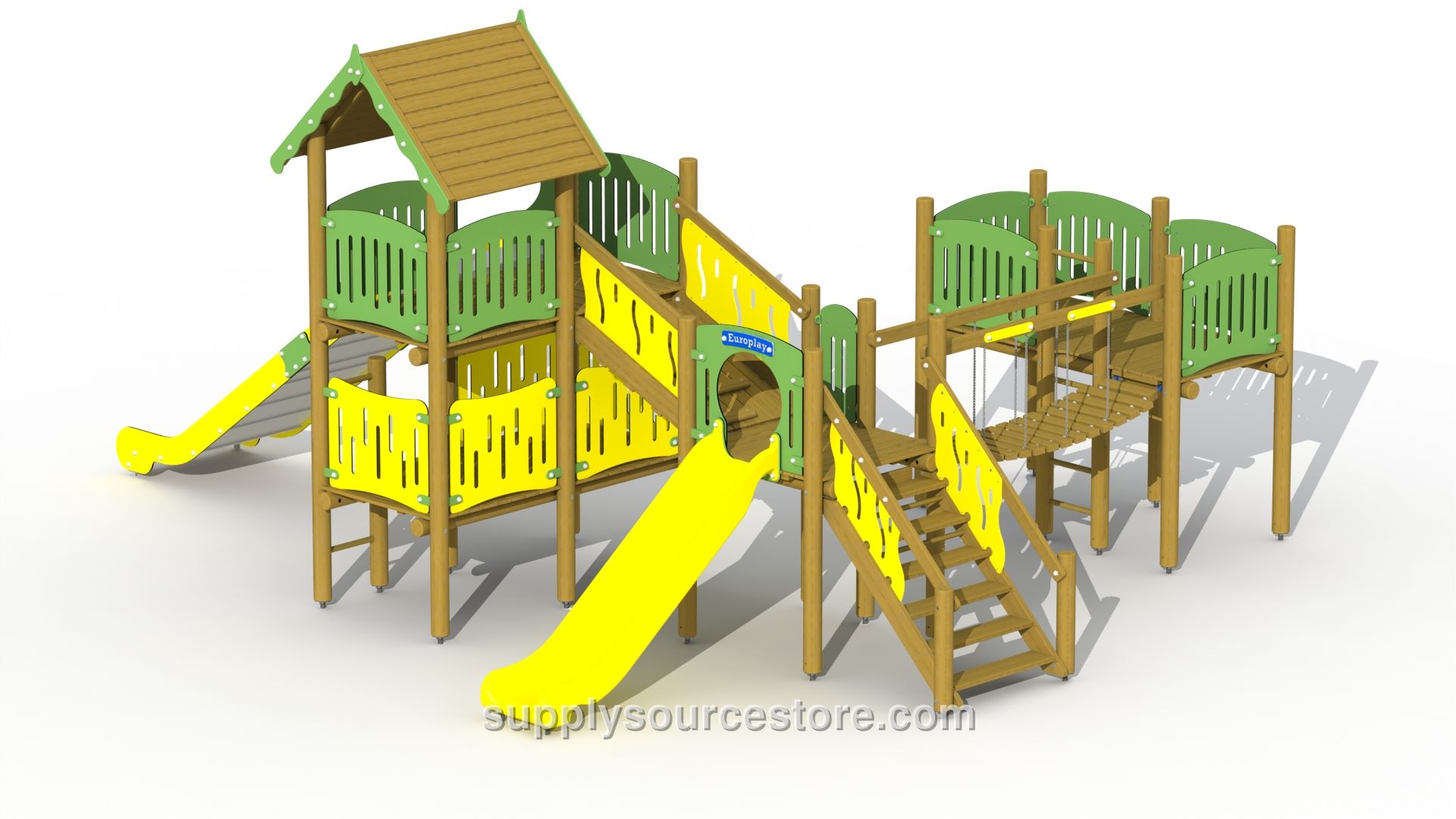 Robin Hood's Hideout (low Plastic Slide And High Stainless Steel Slide) Play Tower