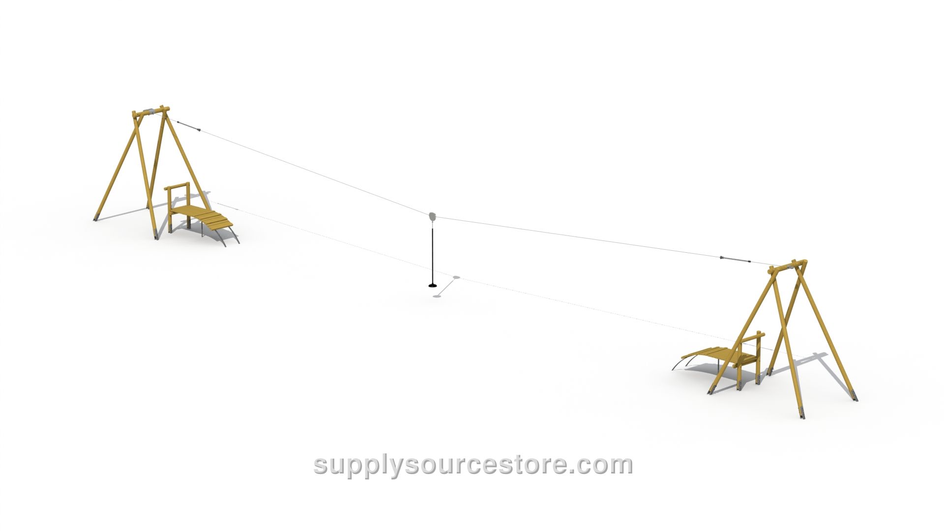 Wooden Aerial Runway (with 2 Starting Platforms) Zip Line
