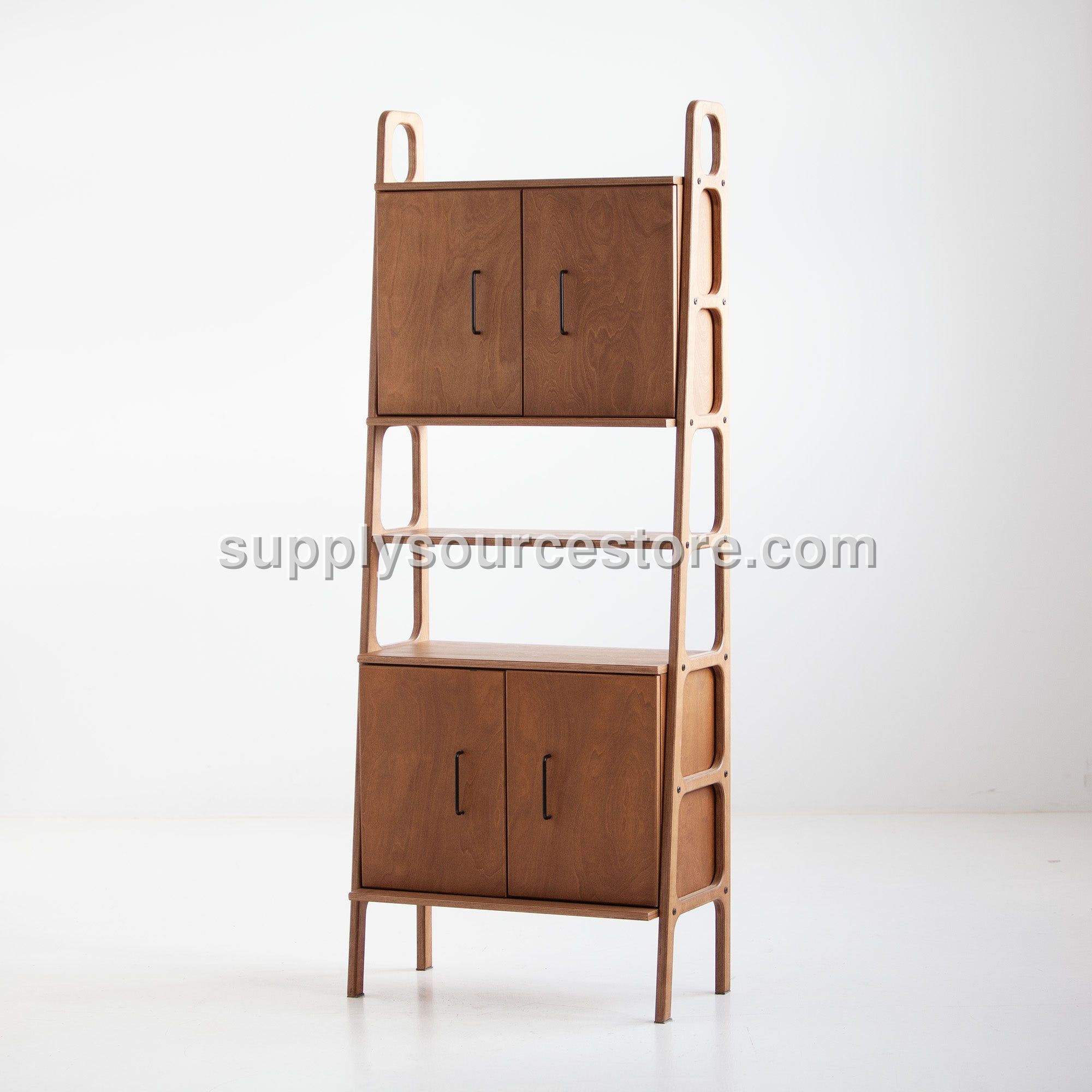 Bookcase Maxi W74 with two cabinets WALNUT