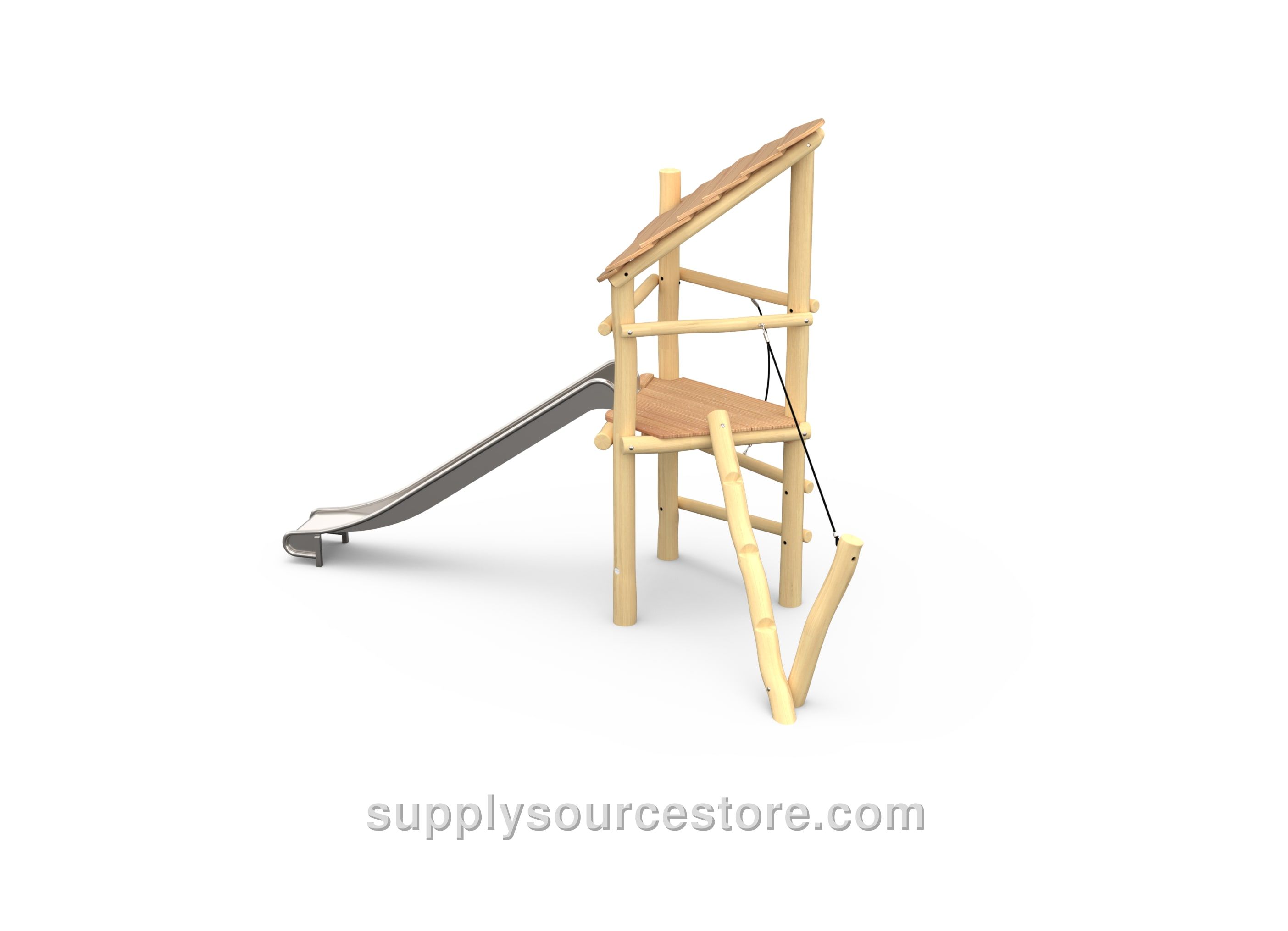 Play Tower With Roof (stainless Steel Slide)