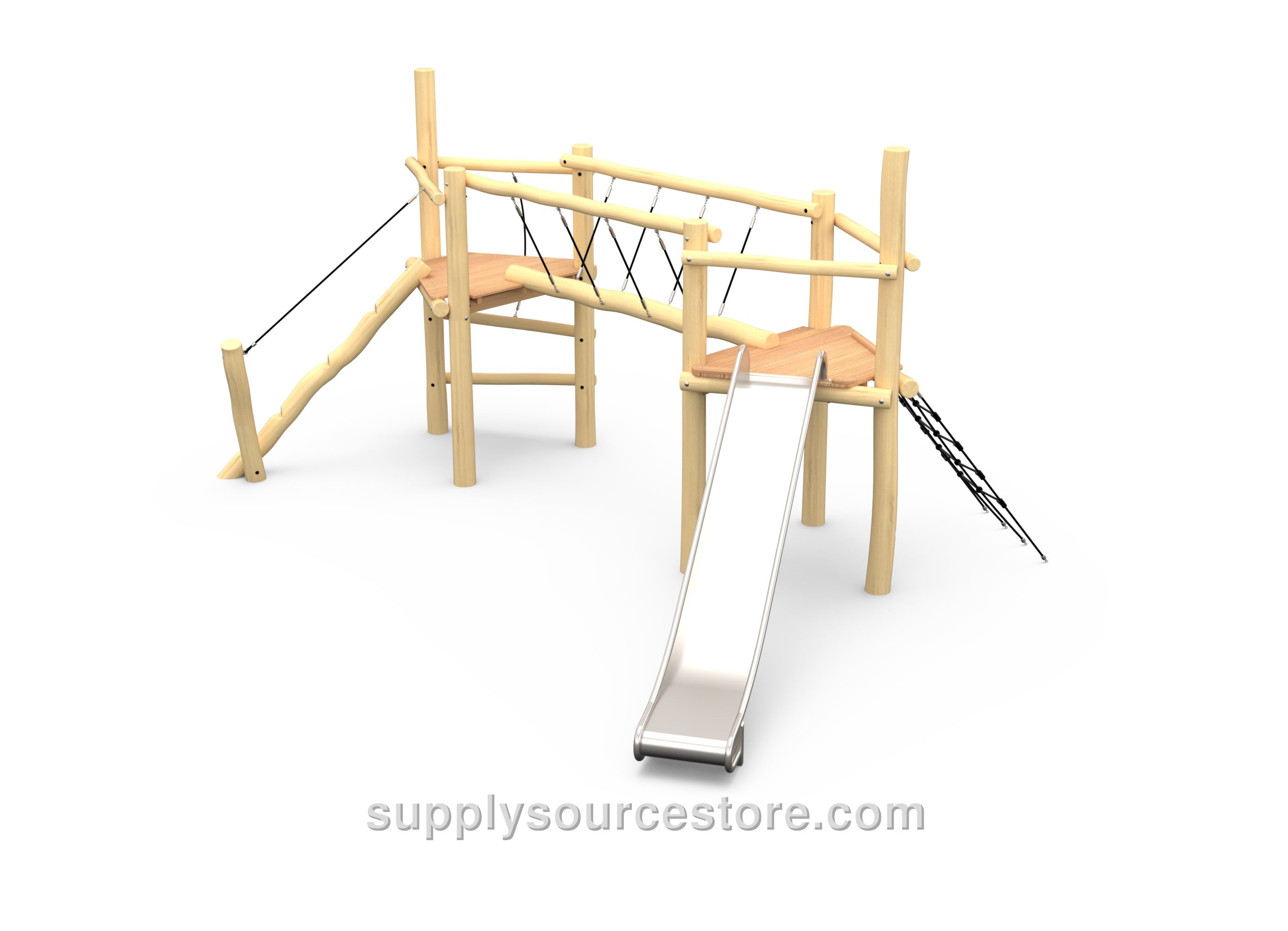 Beetle Bridge (without Roof, With Stainless Steel Slide) Play Tower