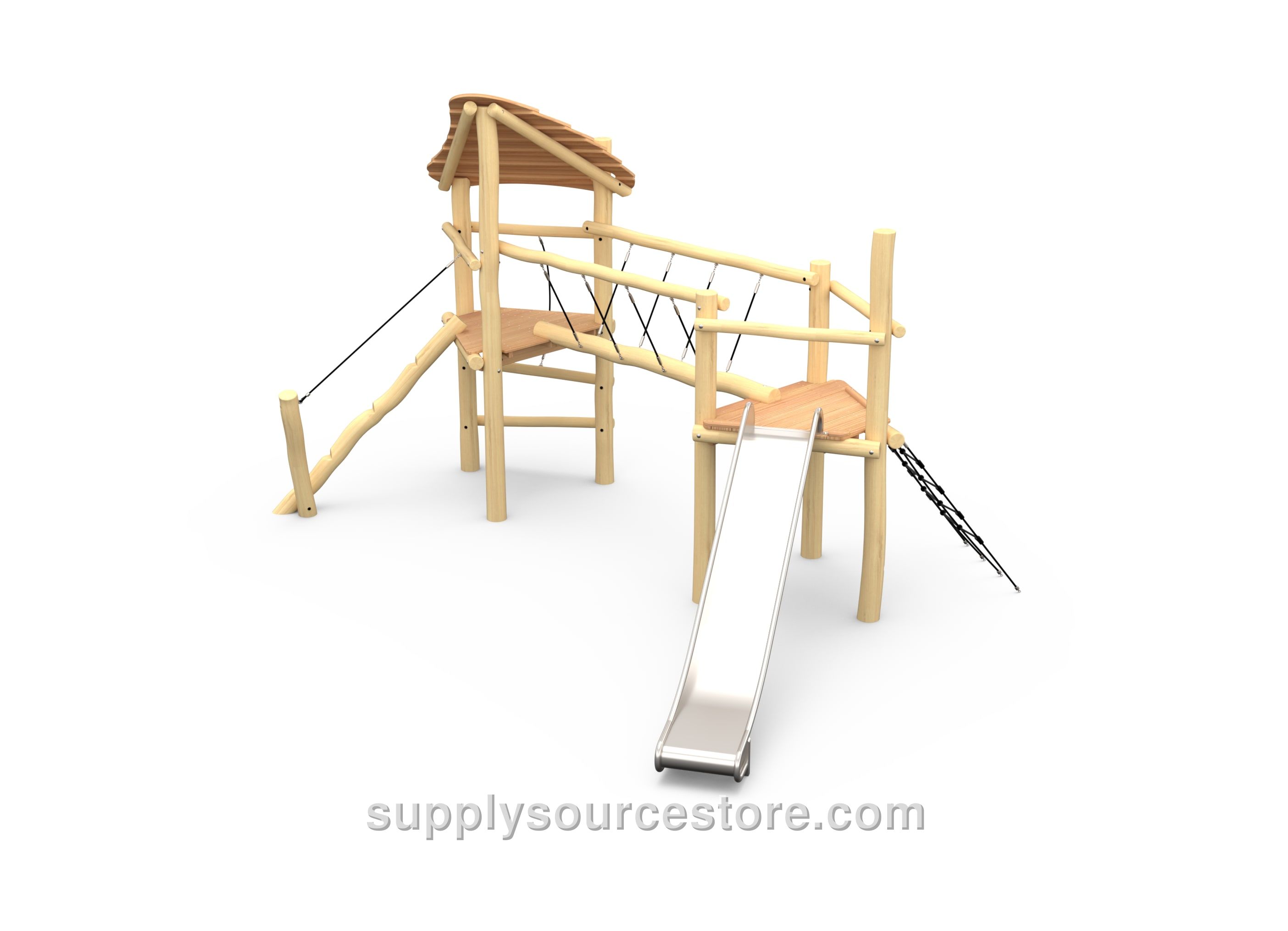 Beetle Bridge (stainless Steel Slide, With Roof) Play Tower