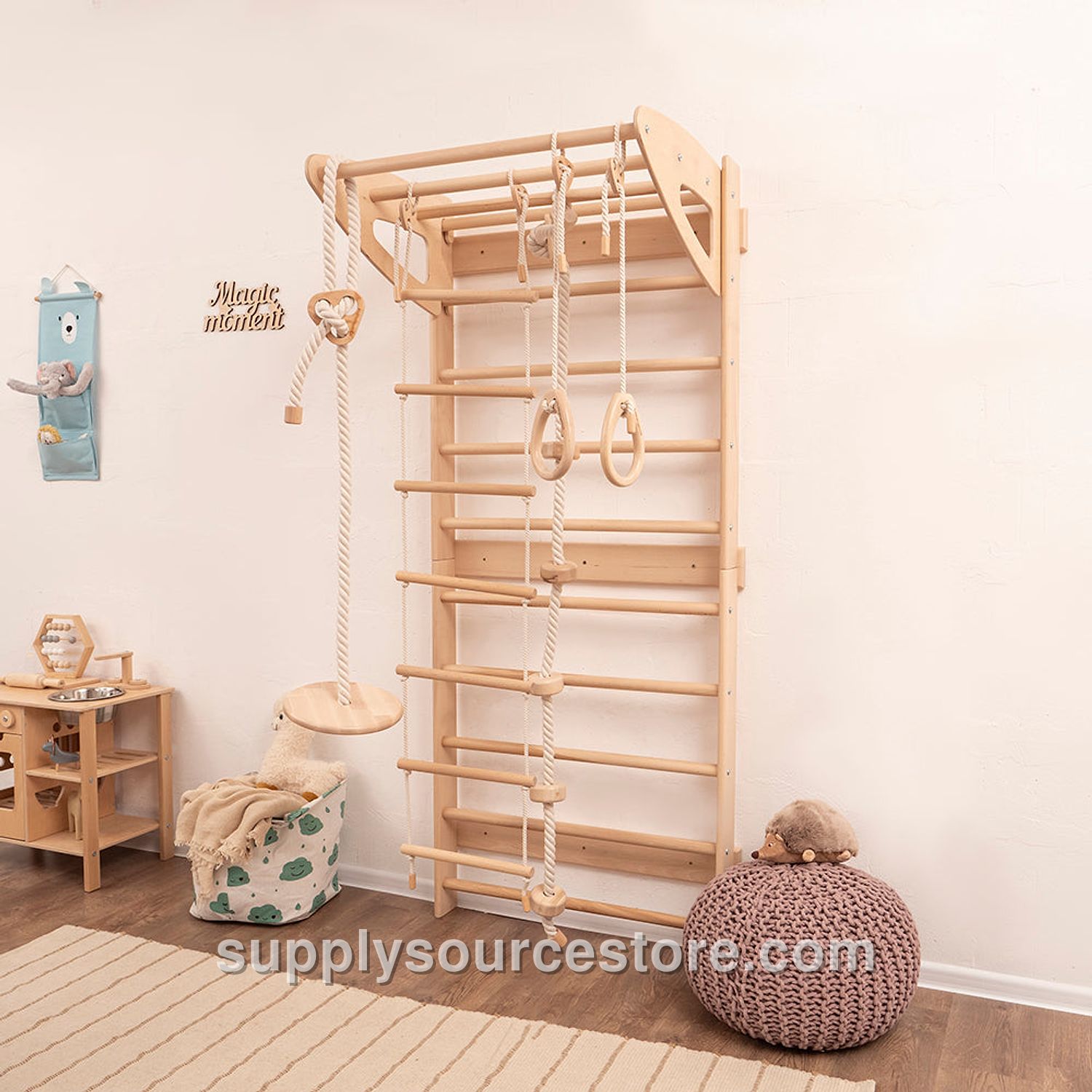 Swedish Wall Gym Set with Accessories