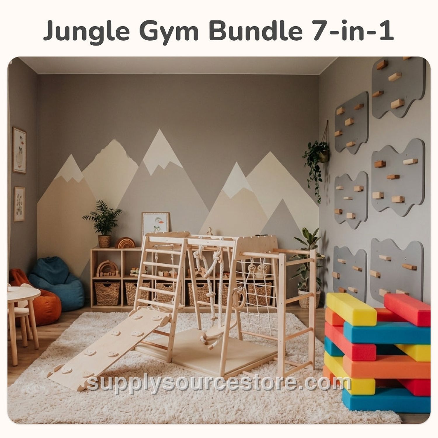 7-in-1 Ultimate Home Jungle Gym Toddler Play Structure