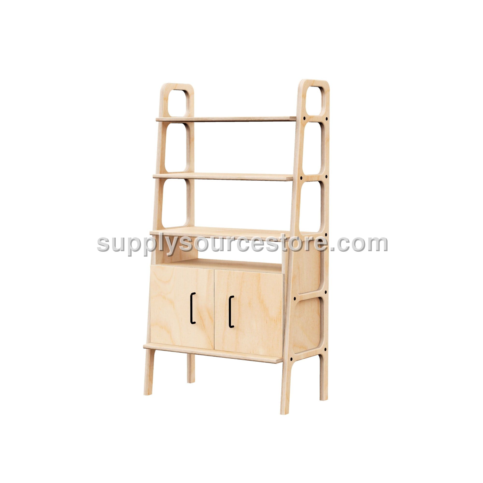 Bookcase Midi with cabinet open