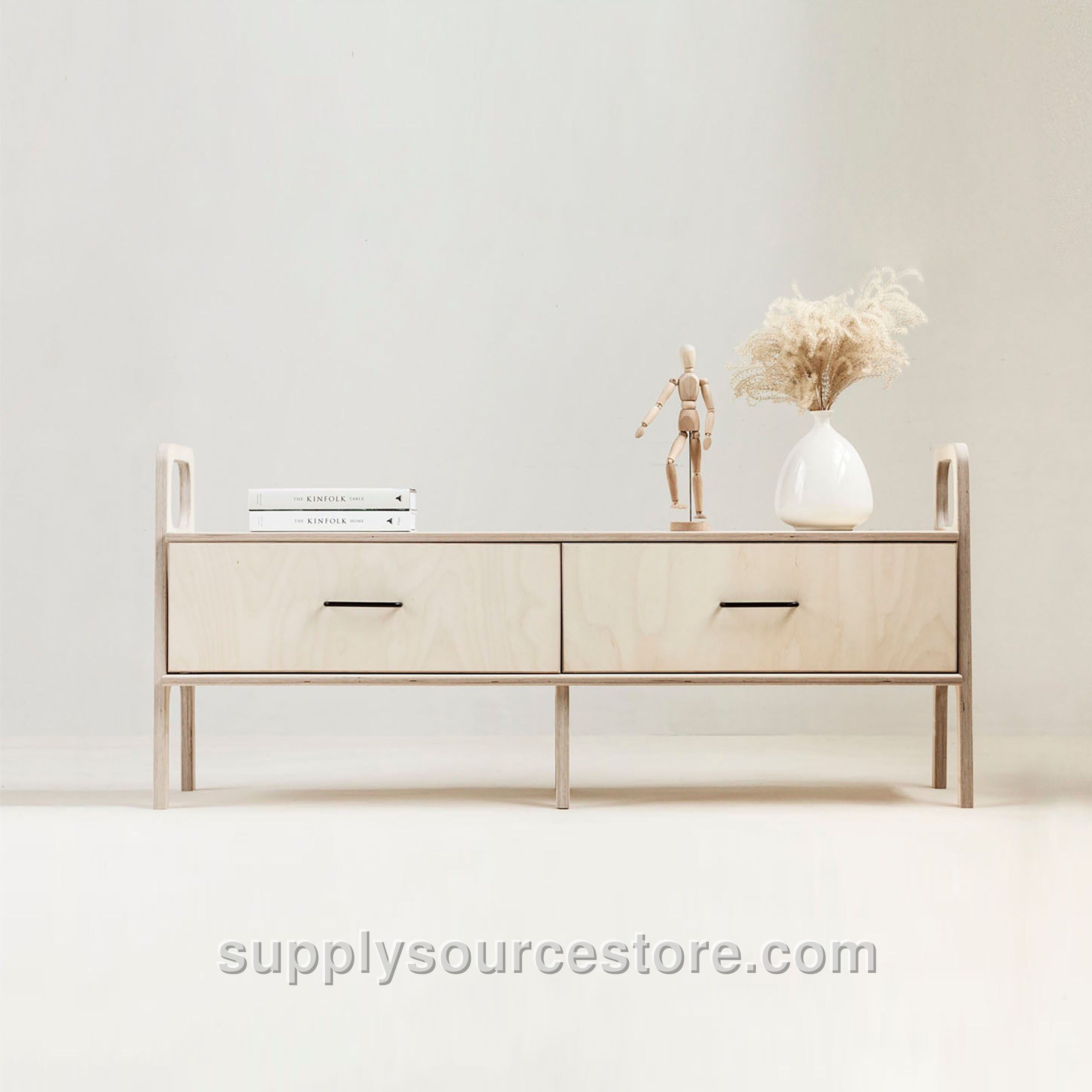 Mid-Century TV Stand · 2 Drawers
