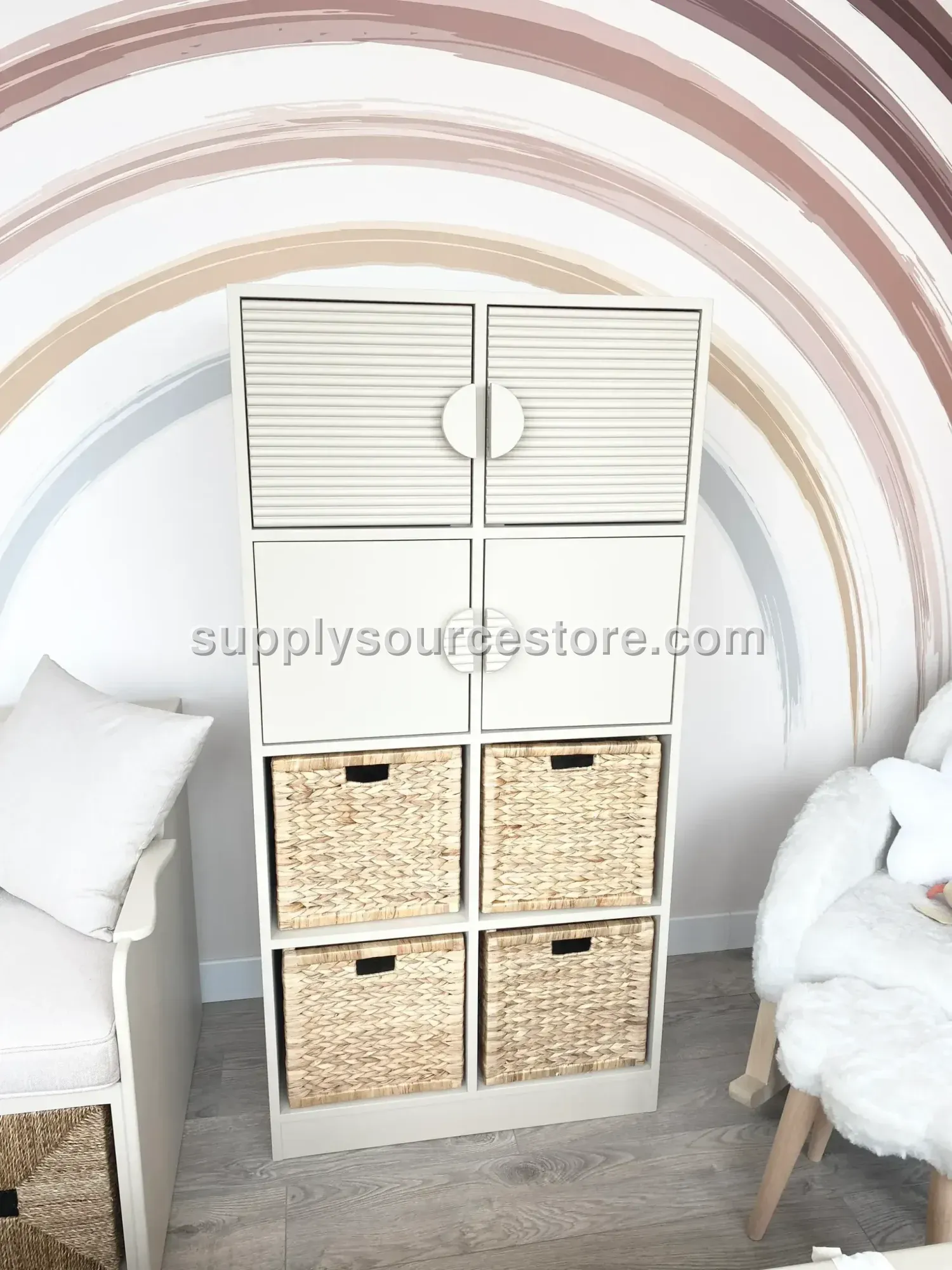 Noble Series Toy Cabinet | With Basket and With Doors Children's Room Organizer
