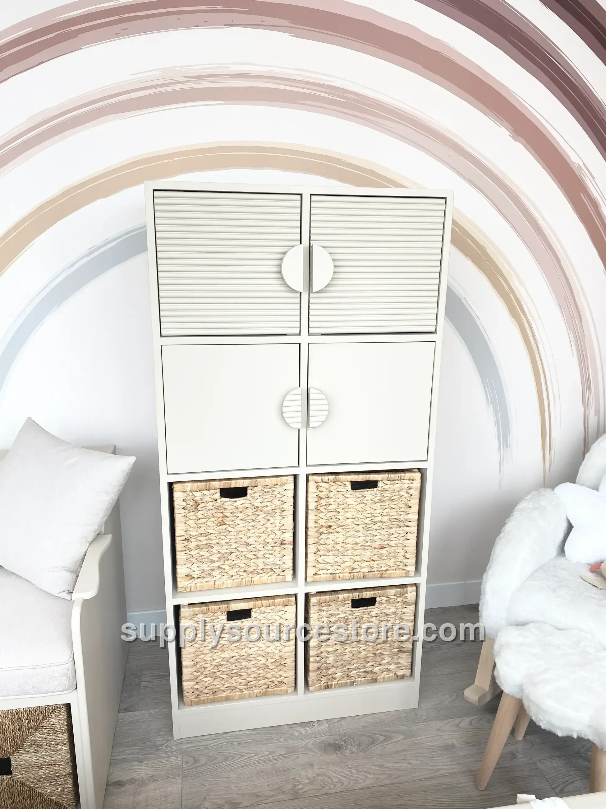 Asil Series Toy Cabinet with Basket and Lid