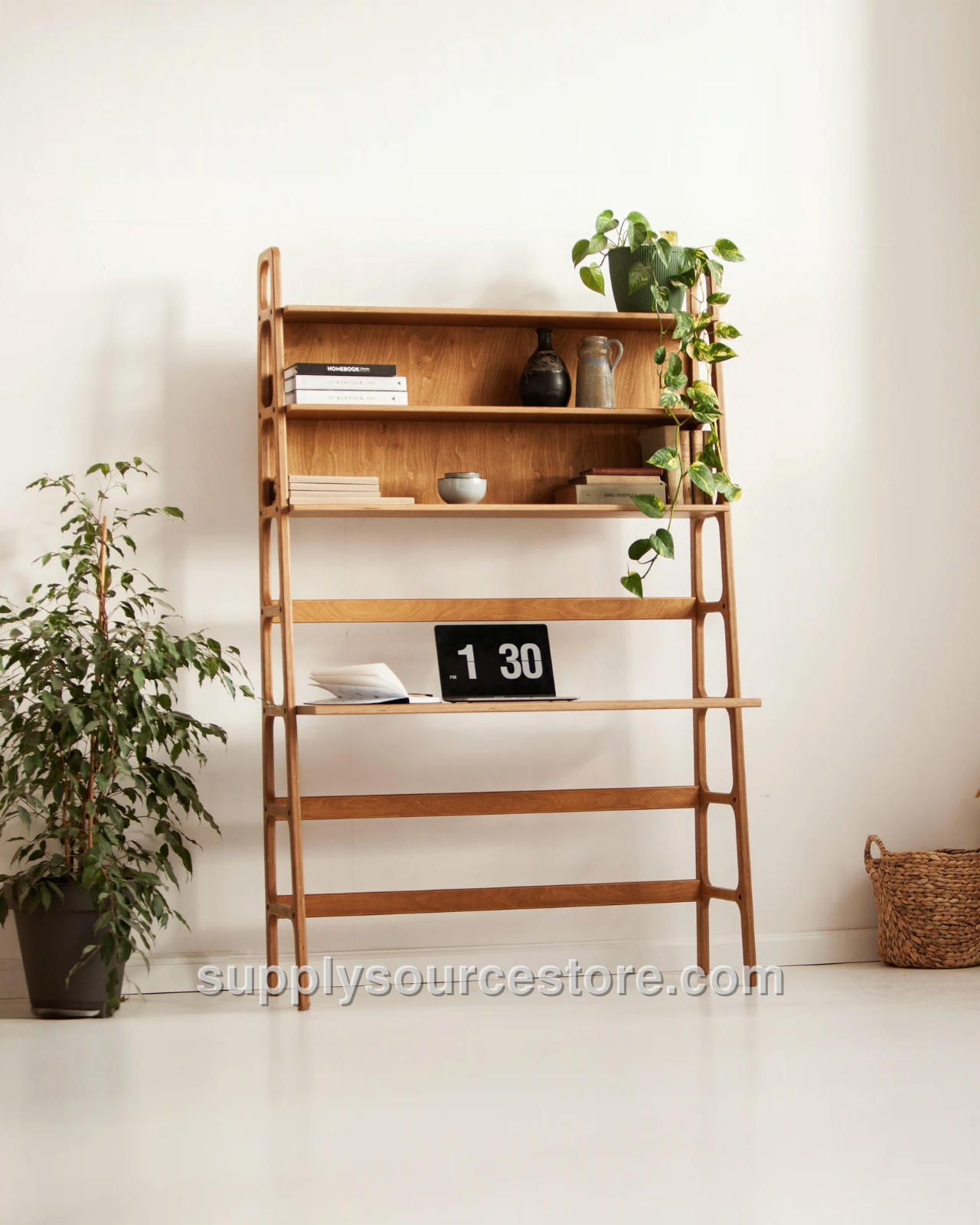 Mid-Century Desk with Shelves · Maxi · 190 cm (74.8 in)