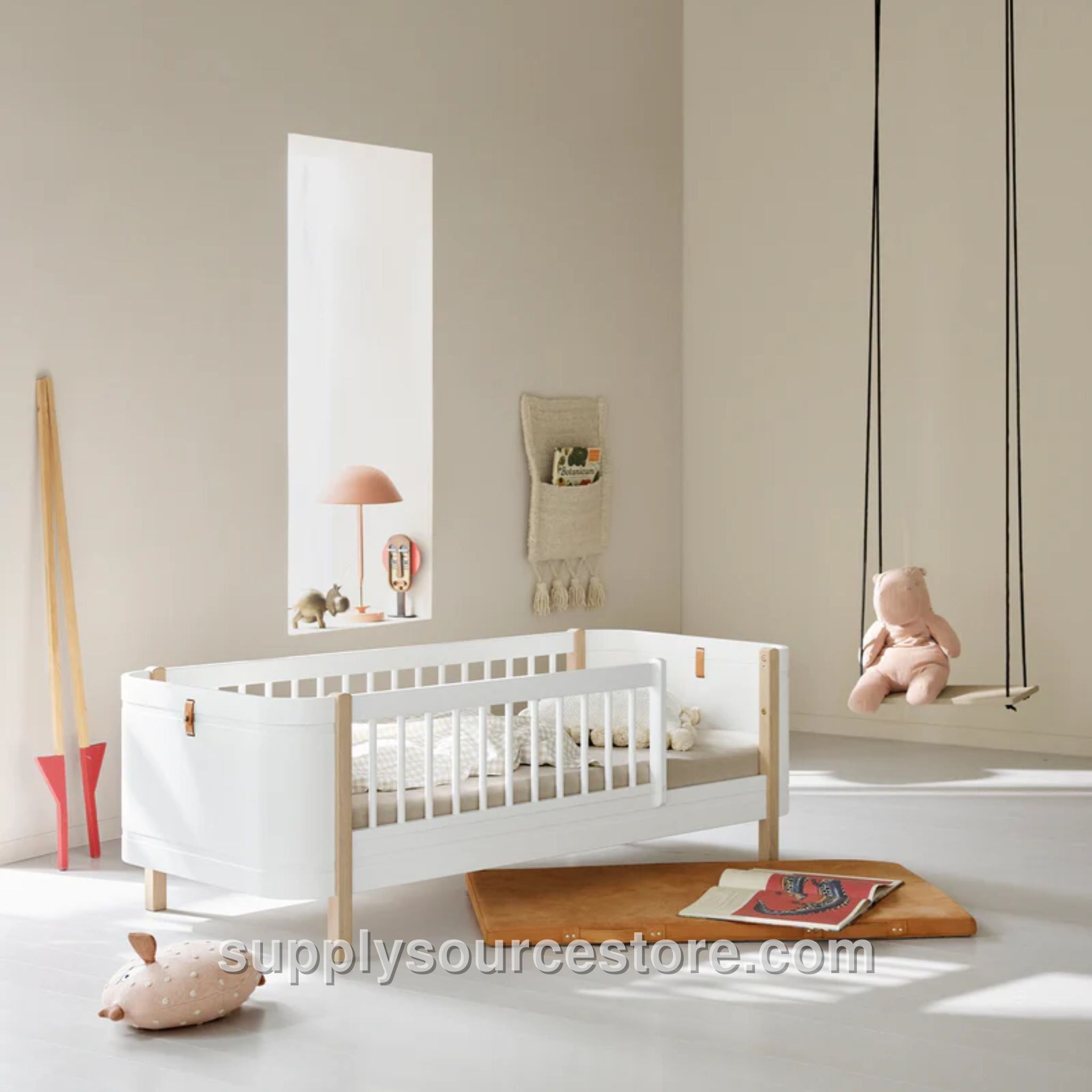 Wood Mini+ Junior Bed - White/Oak