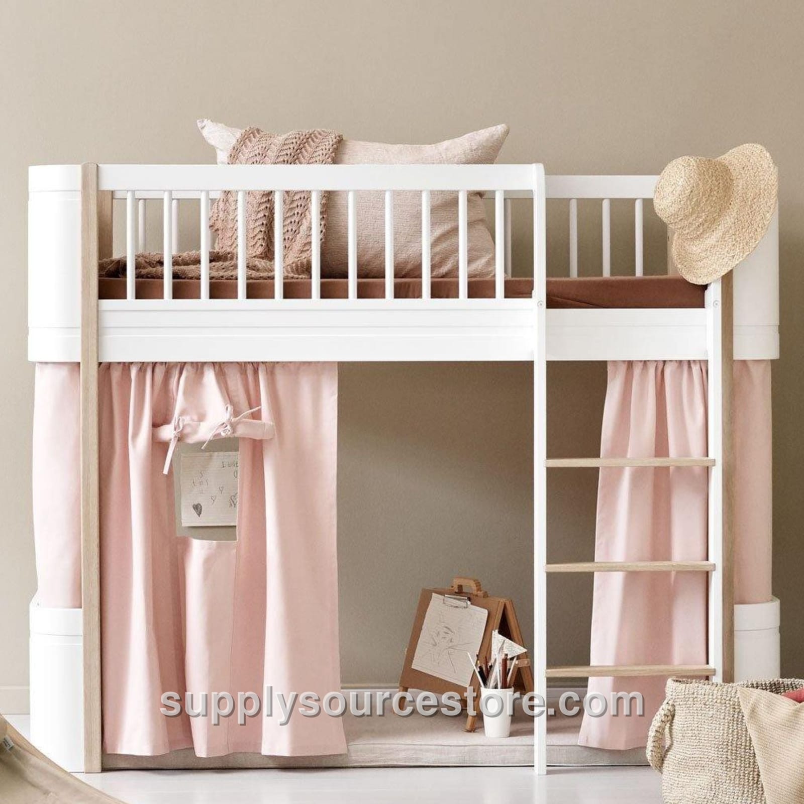 Wood Mini+ Cabin Curtains for Low Bed