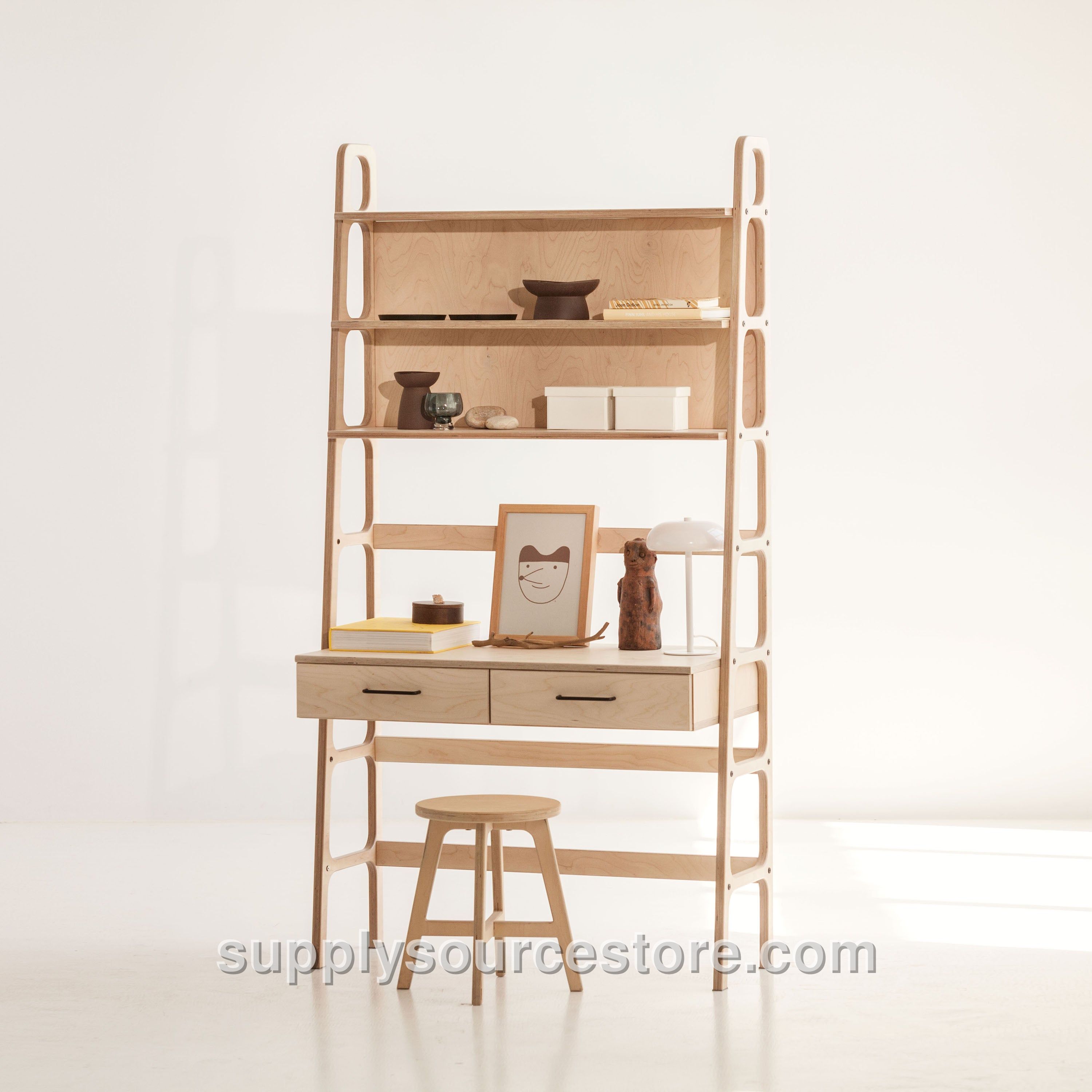 Mid-Century Desk with Shelves & Drawers · Maxi · 190 cm (74.8 in)
