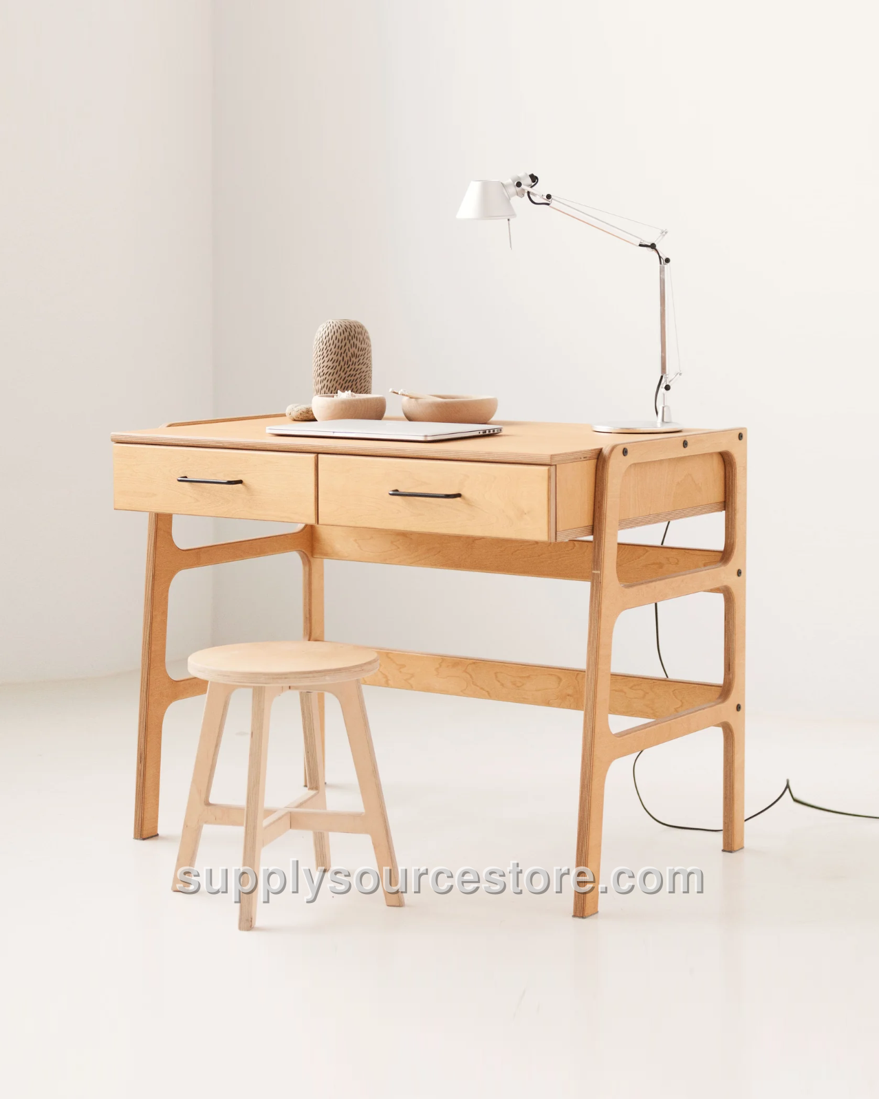 Mid-Century Office Desk with Drawers · 65 cm (25.6 in)