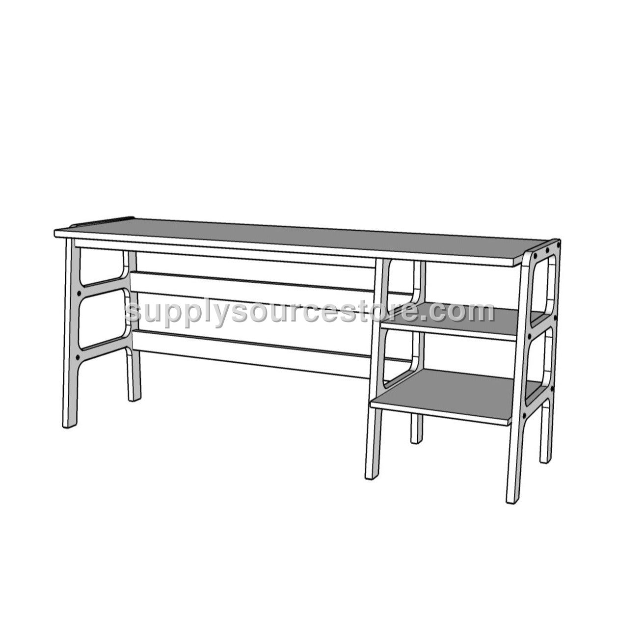 Desk 49 with 2 shelves