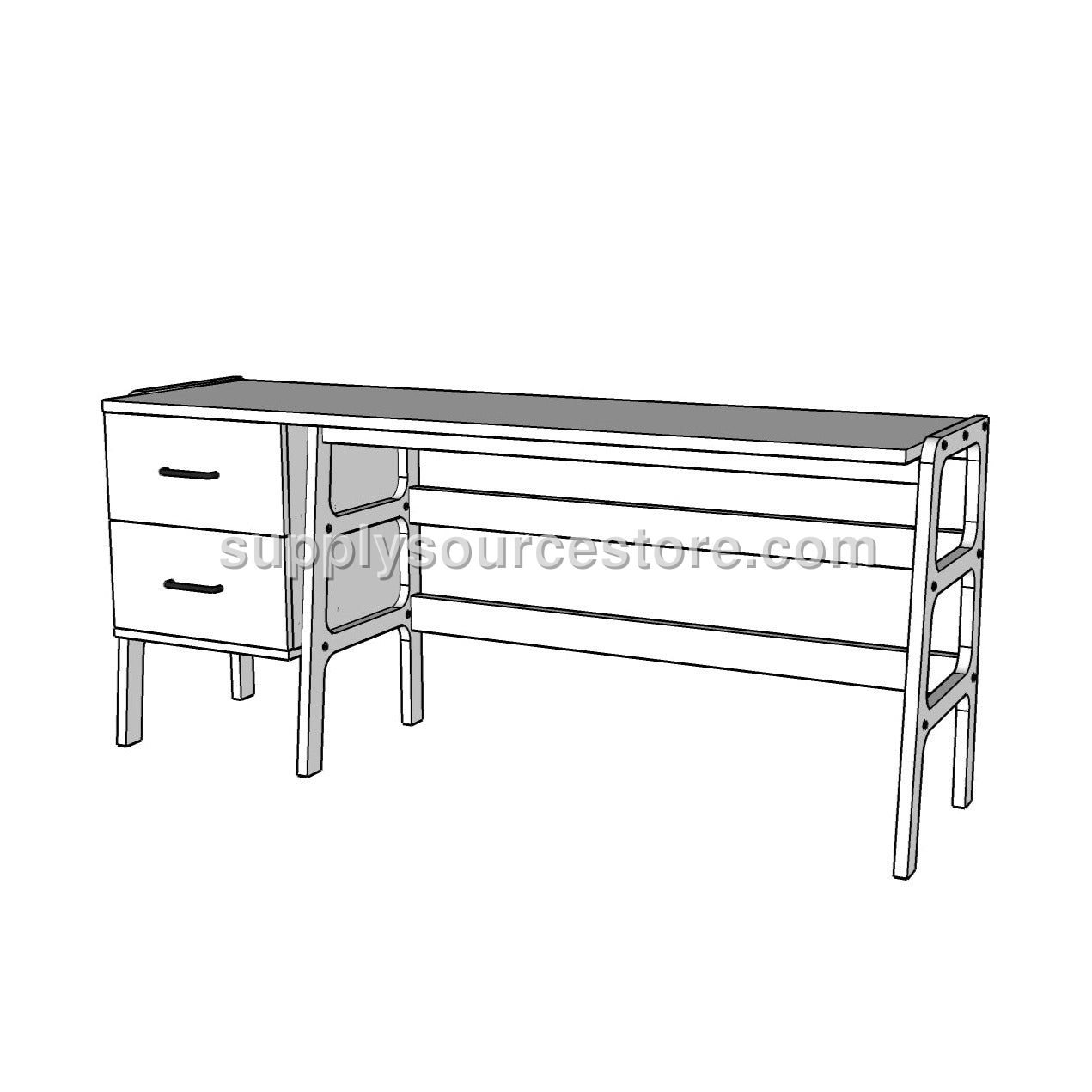 Desk 49 with 2 drawers