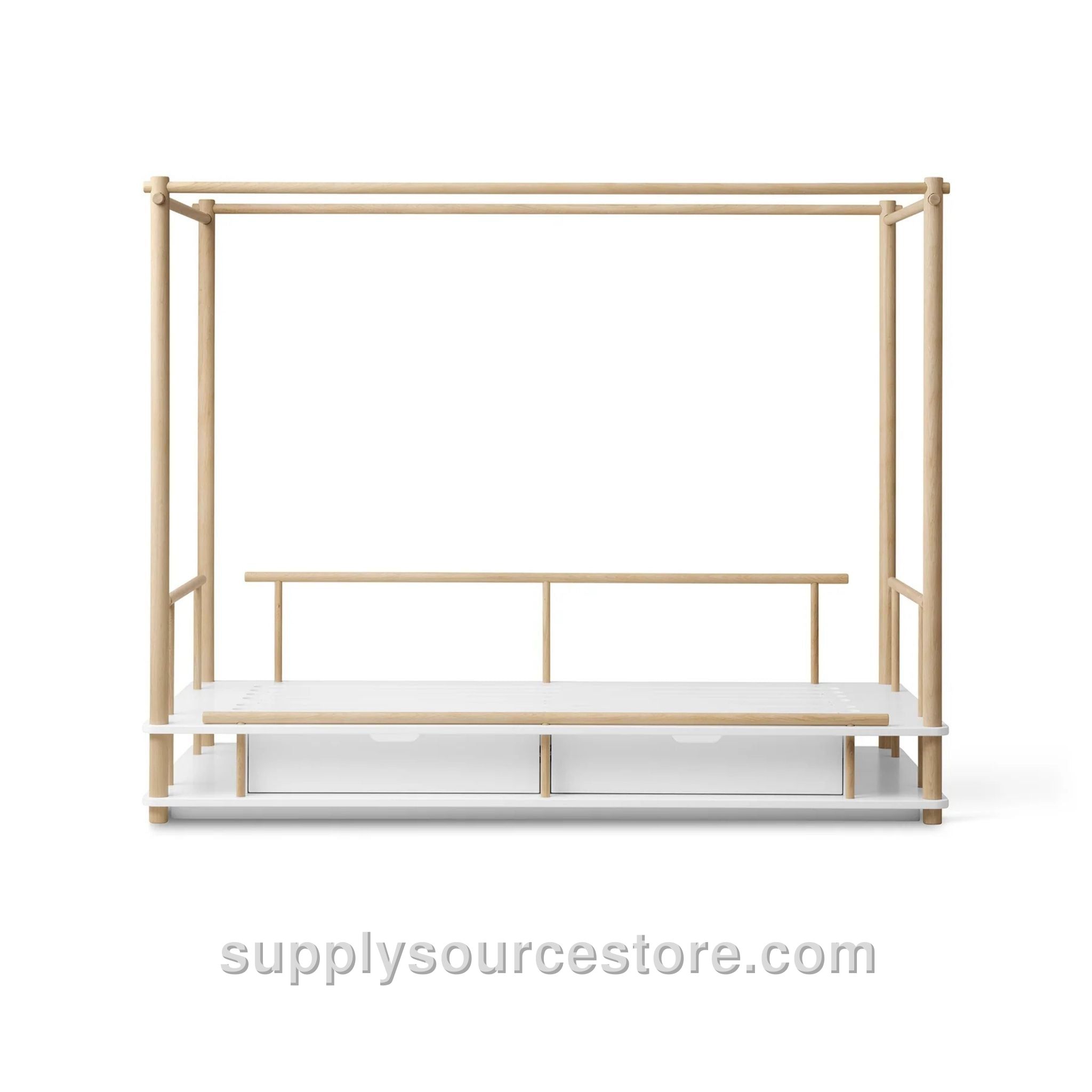 Camp Nomad Canopy Bed - White & Oak