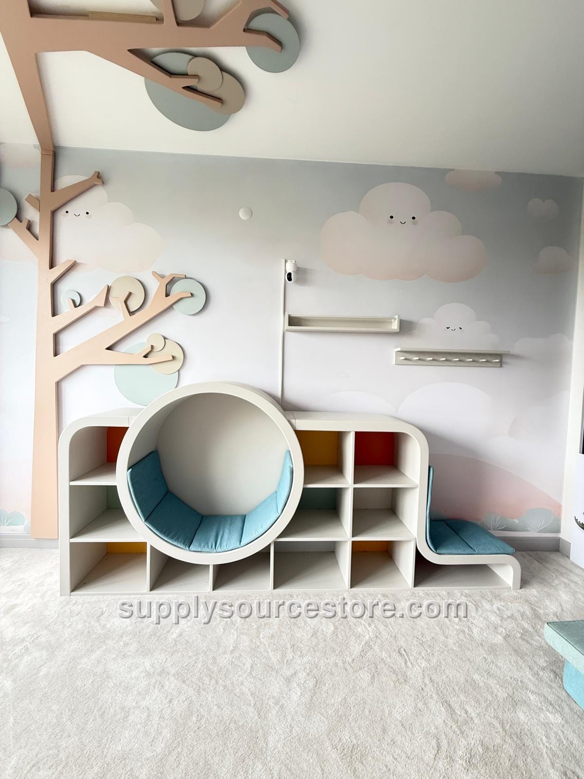 Setra Series Reading Console with Round Seating Bookshelf