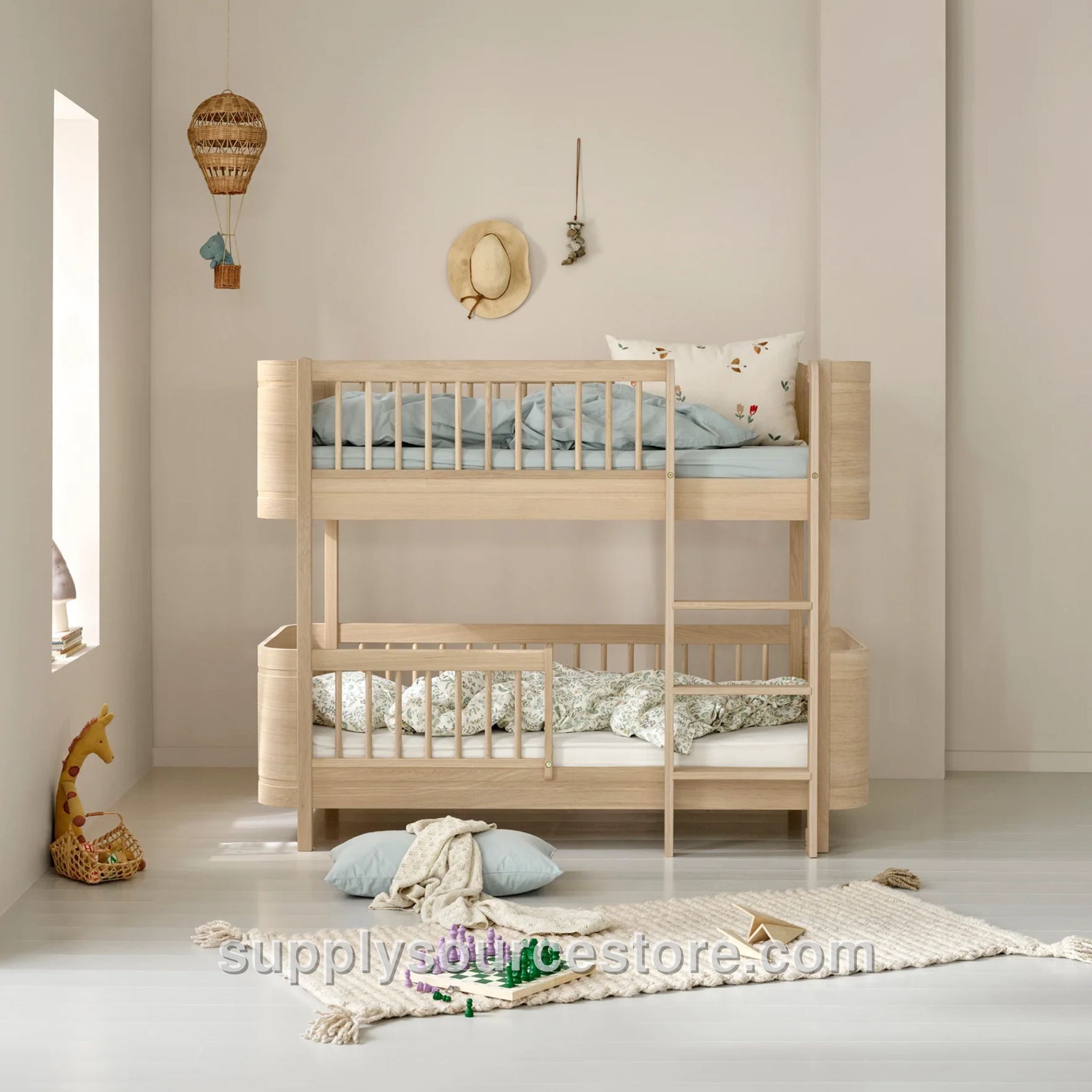 Wood Mini+ Low Bunk Bed - Oak