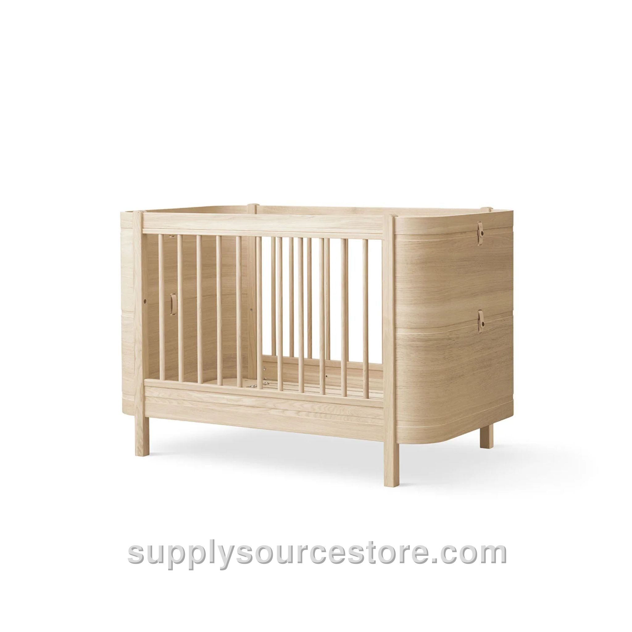 Wood Mini+ Cot Bed Incl. Junior Kit - Oak (0-9years)