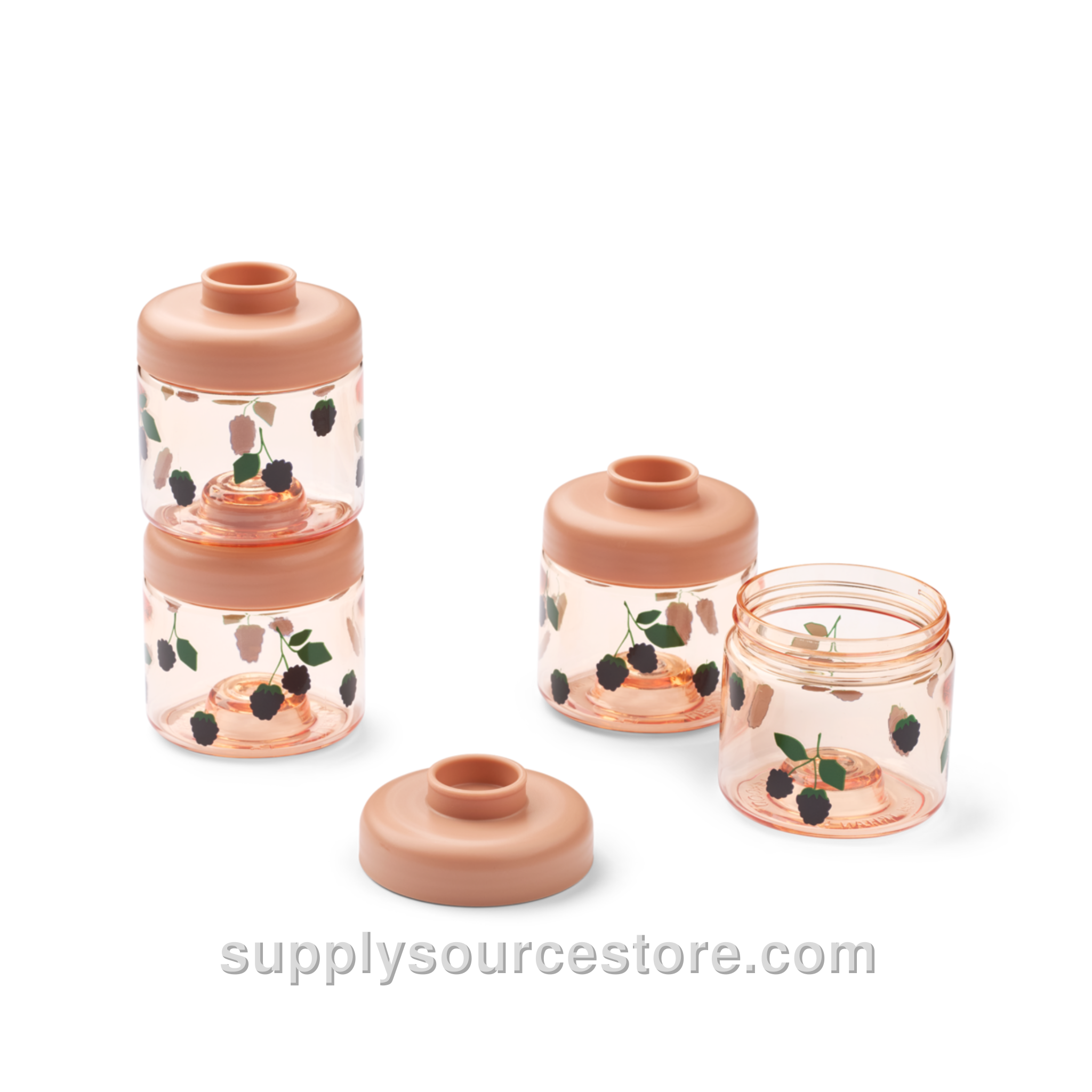 Dominique Baby Food Tritan Pots 4 Pack - Berry / Pale Tuscany