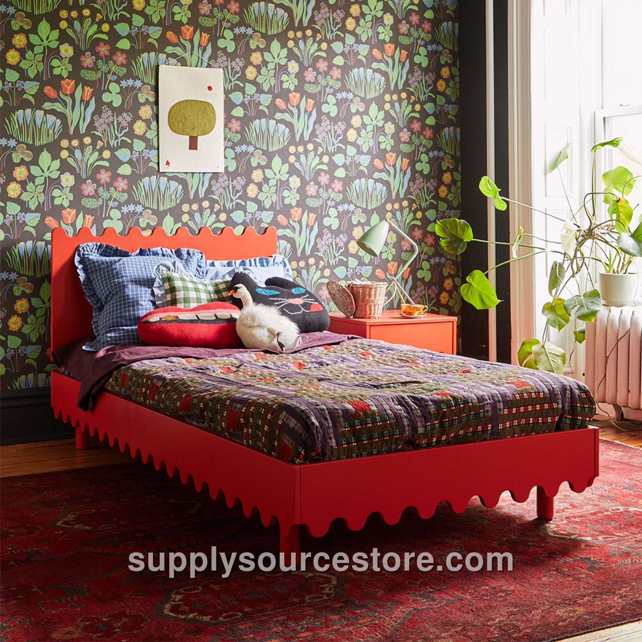 Moss Single Bed - Tomato