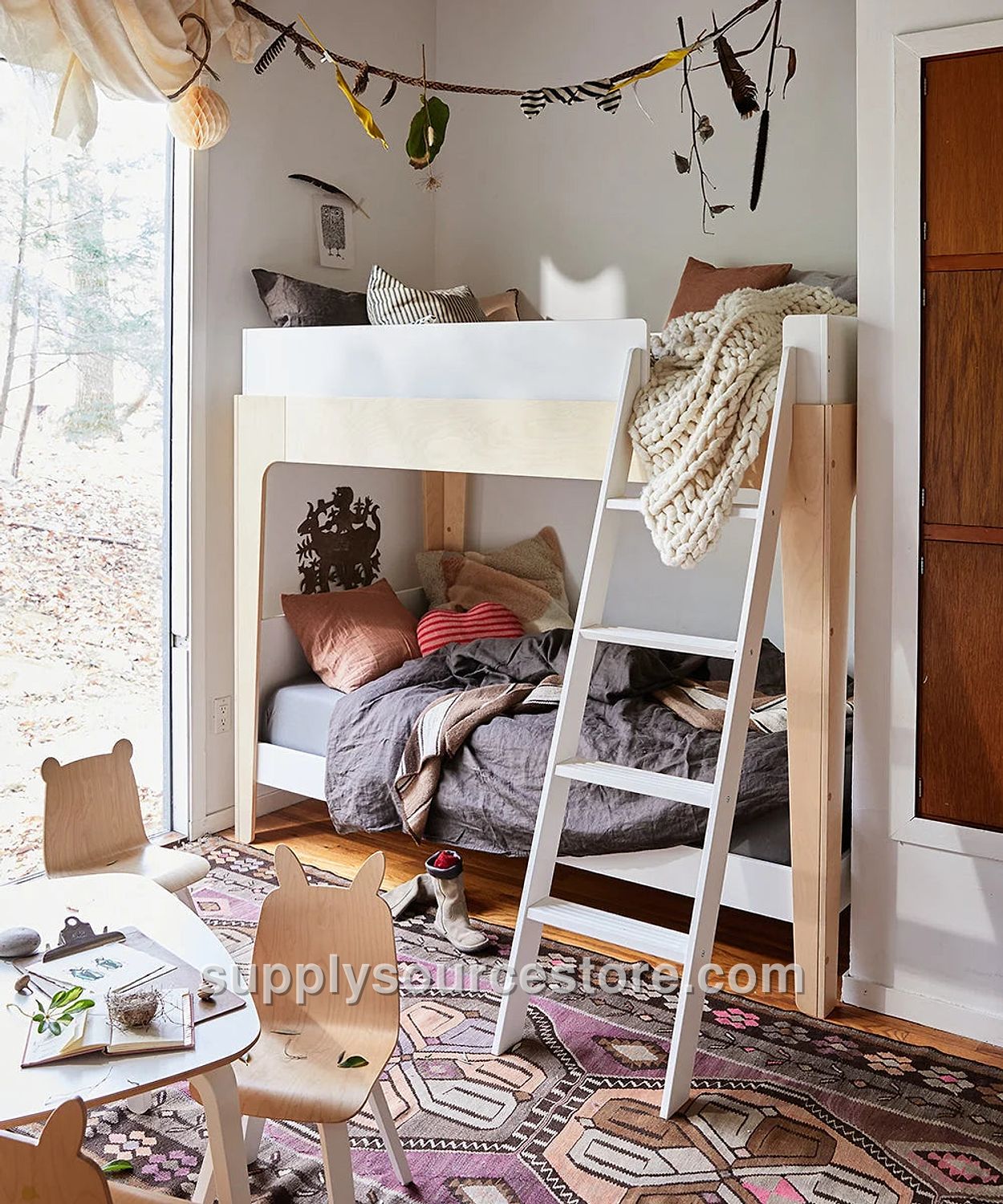 Perch Bunk Bed - White/Birch