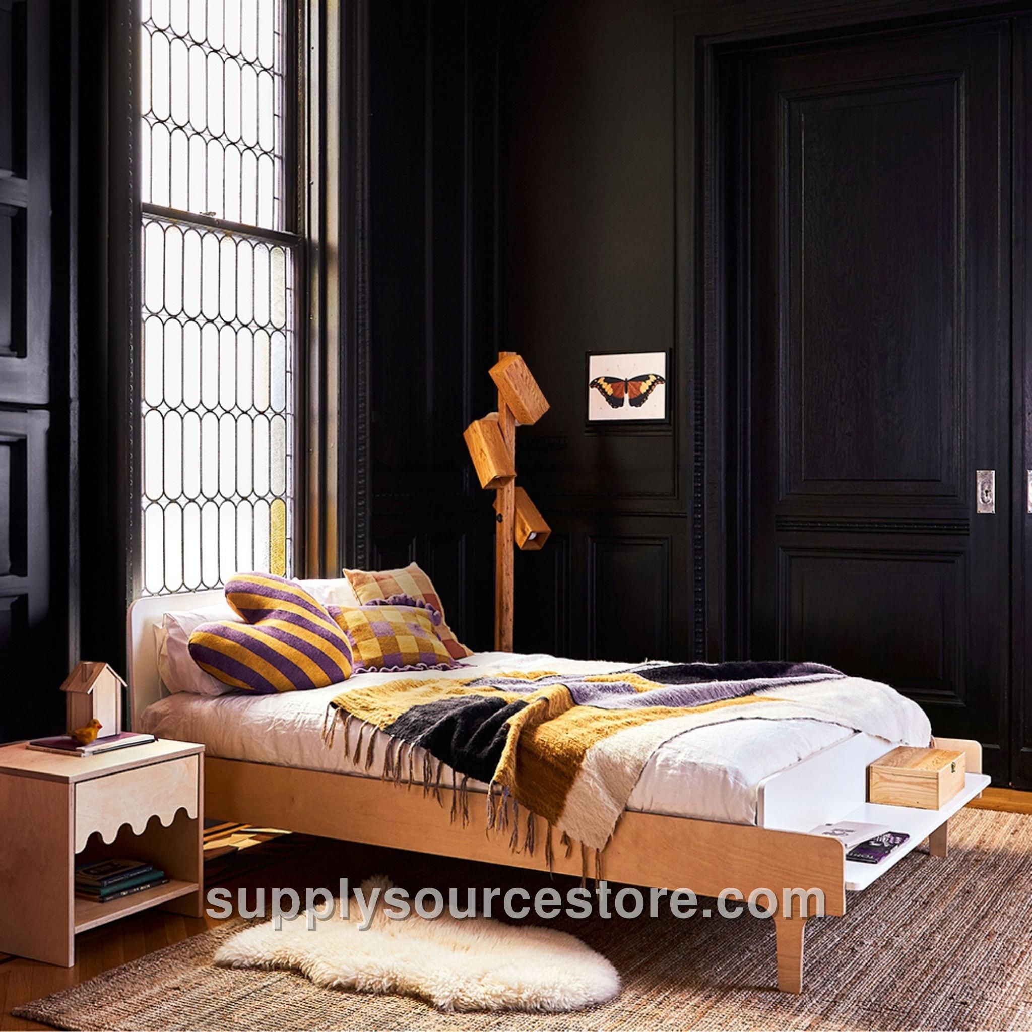 River Full Bed - White/Birch