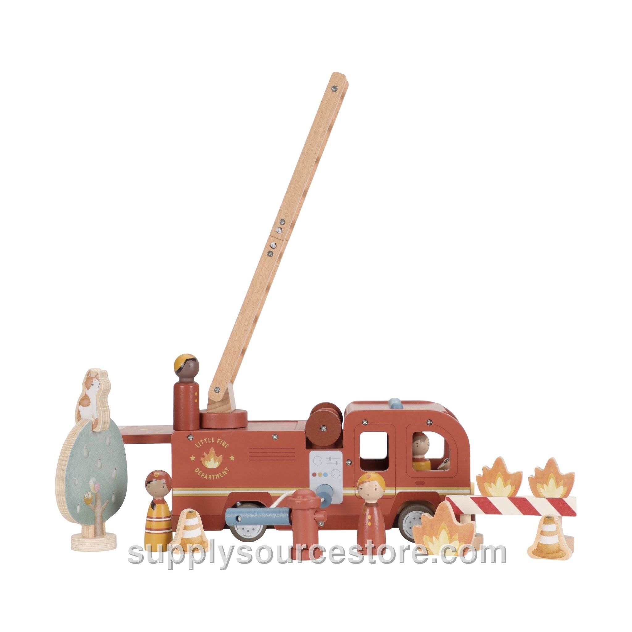 Wooden Fire Truck Set