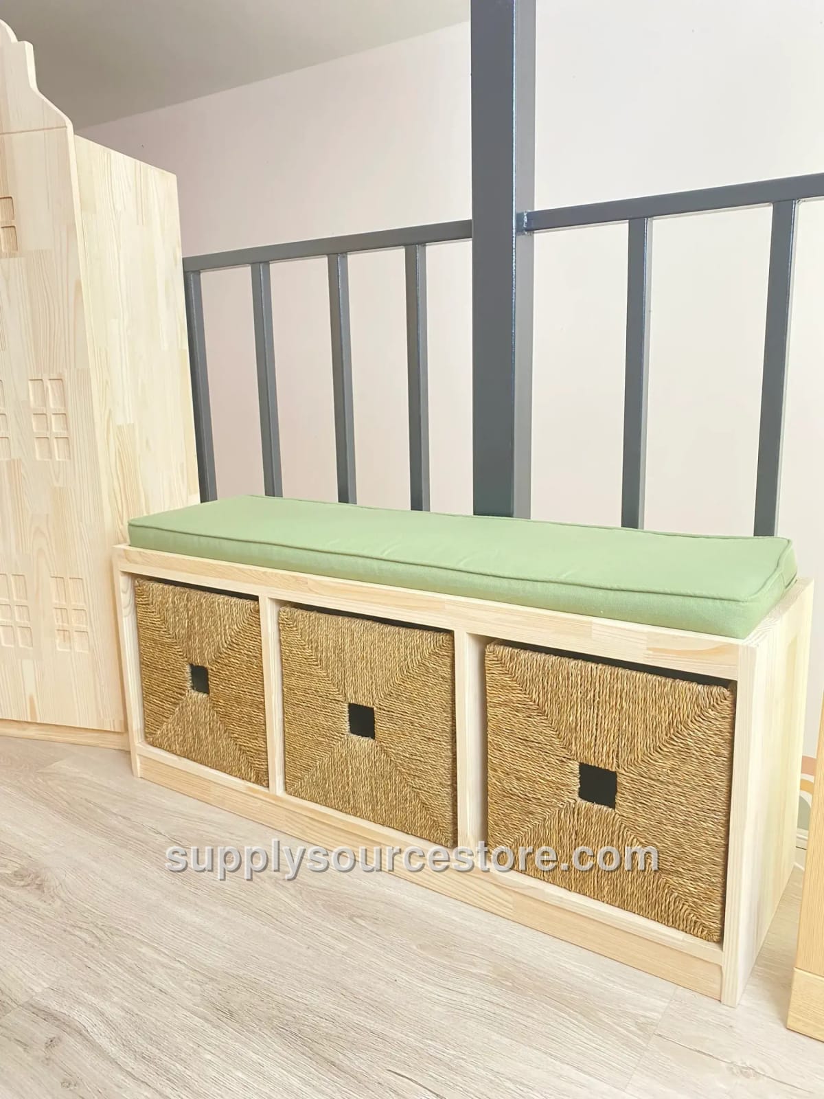 Seated Cushion Toy Box with Drawer and Basket – Multi‑Purpose Children’s Wardrobe